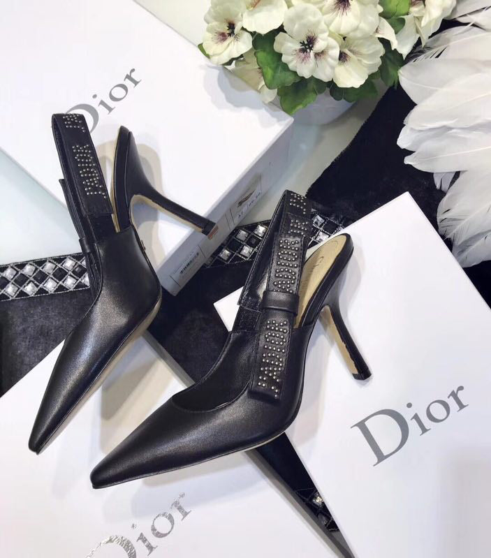 Dior J'Adior Studded Calfskin Slingback Sandals