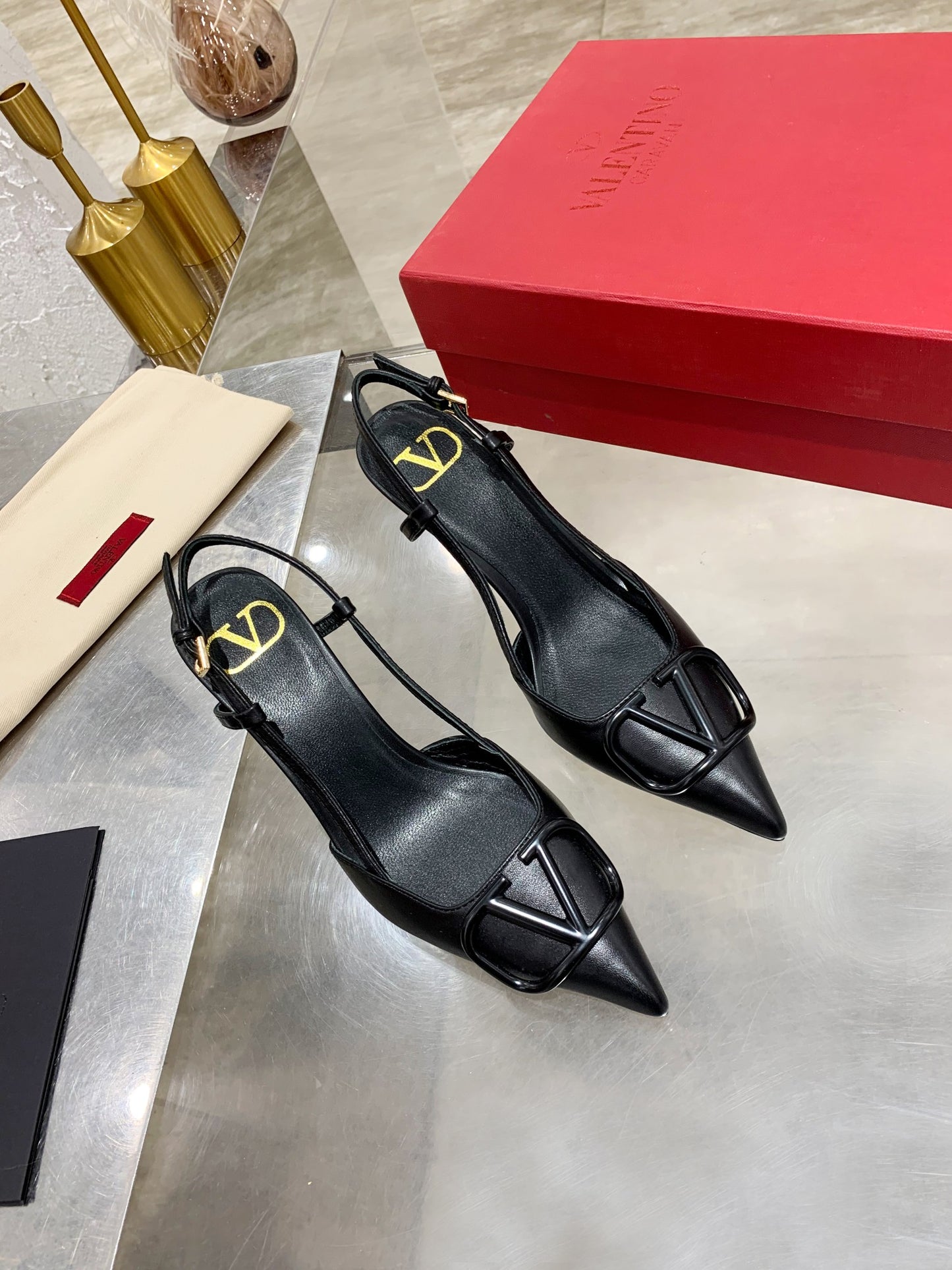 Valentino VLogo Signature Pointed Toe Patent Leather Pumps