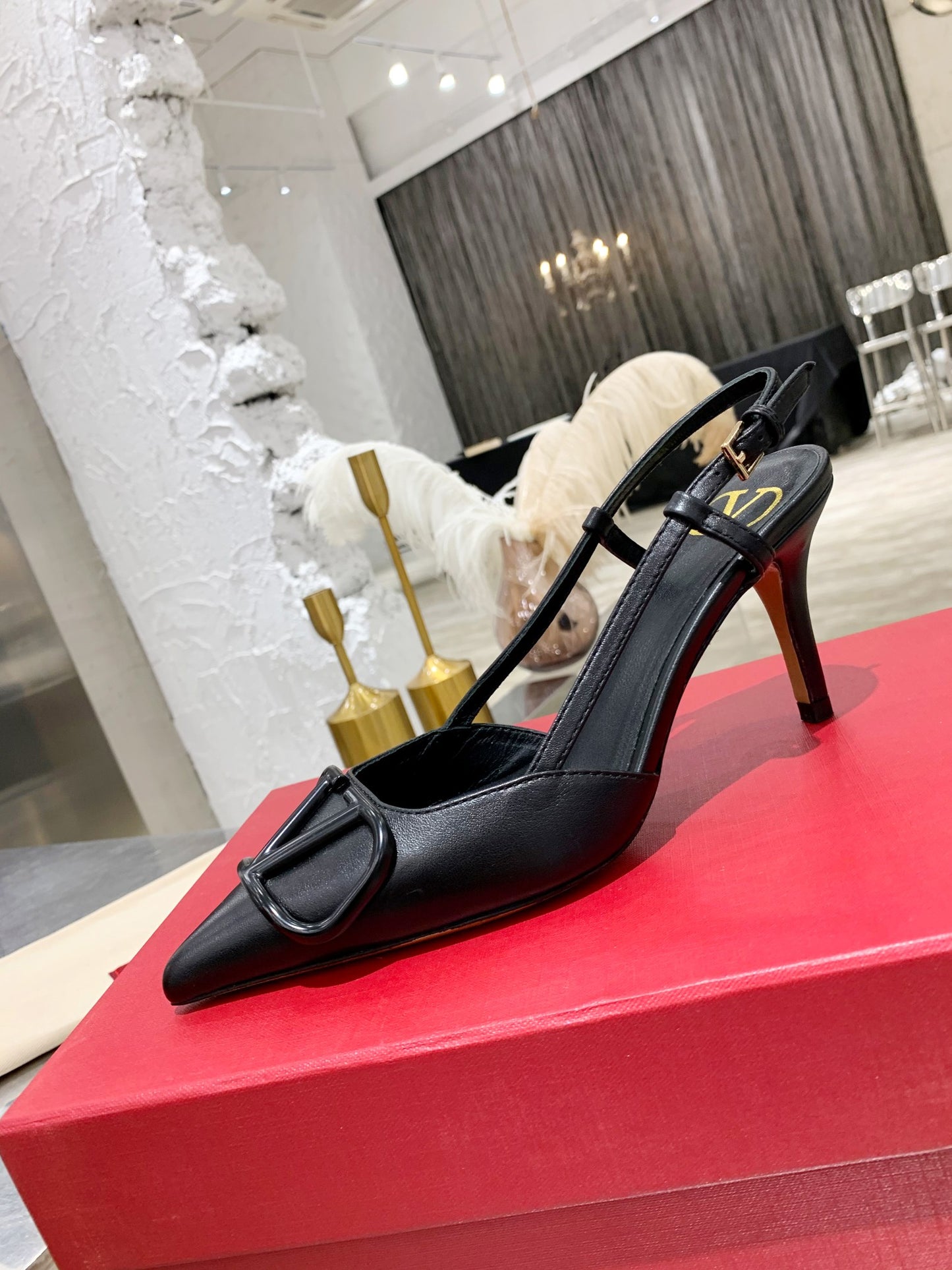 Valentino VLogo Signature Pointed Toe Patent Leather Pumps