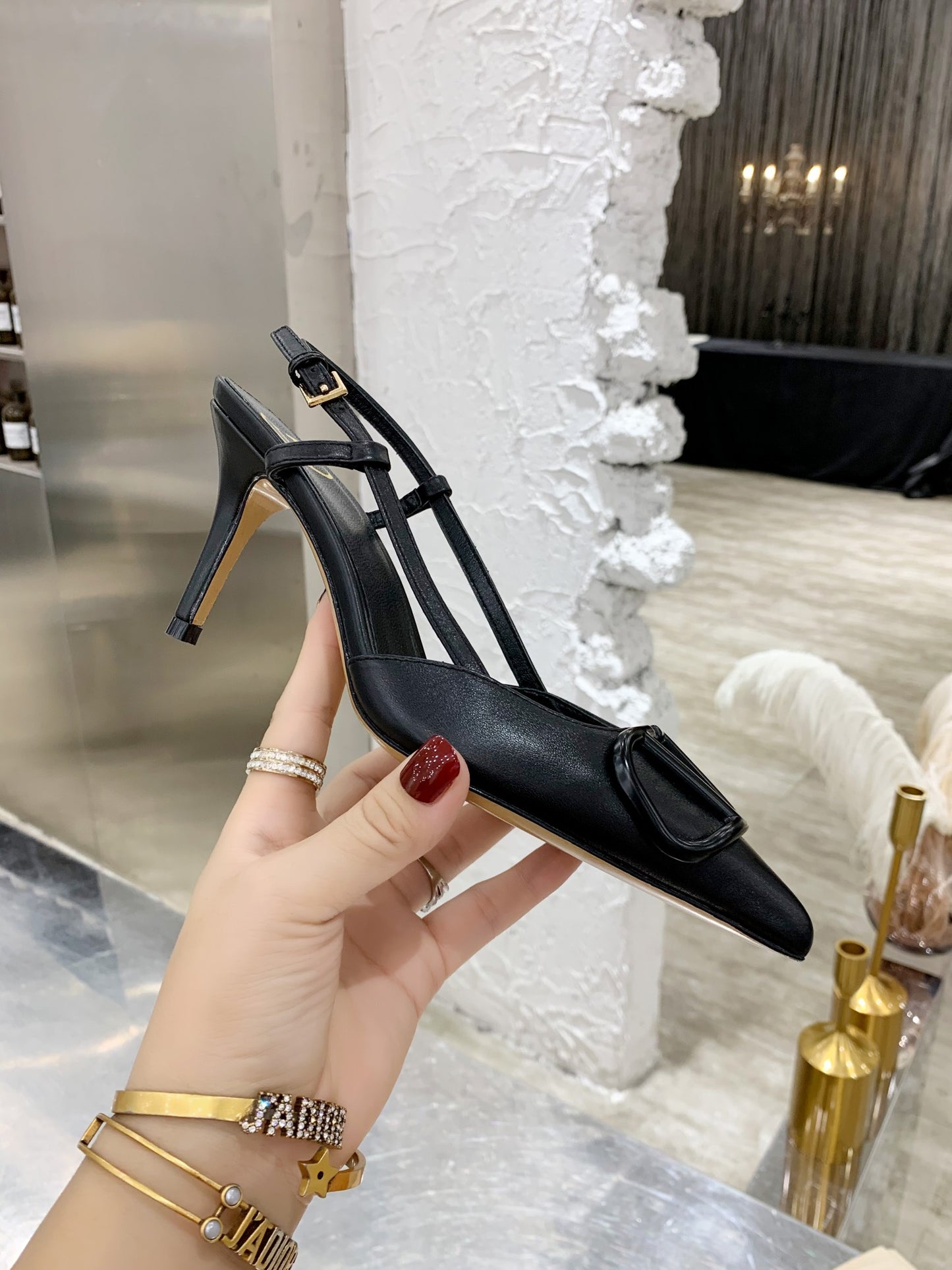 Valentino VLogo Signature Pointed Toe Patent Leather Pumps