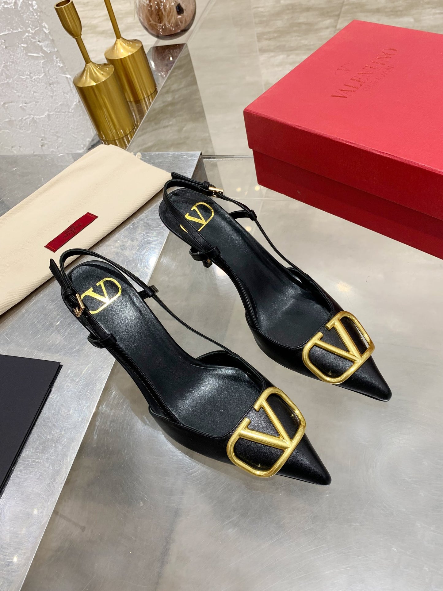 Valentino VLogo Signature Pointed Toe Patent Leather Pumps