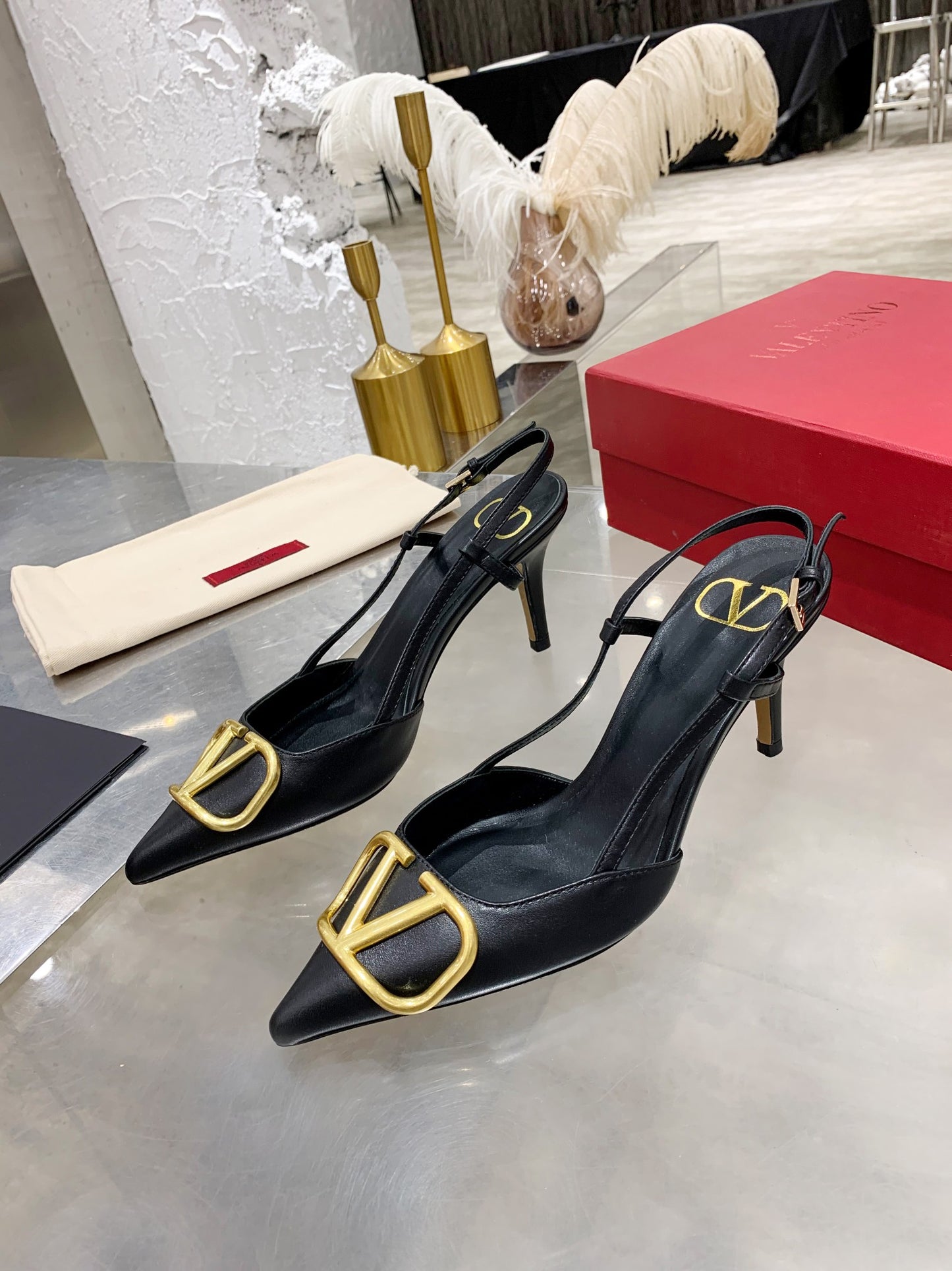 Valentino VLogo Signature Pointed Toe Patent Leather Pumps