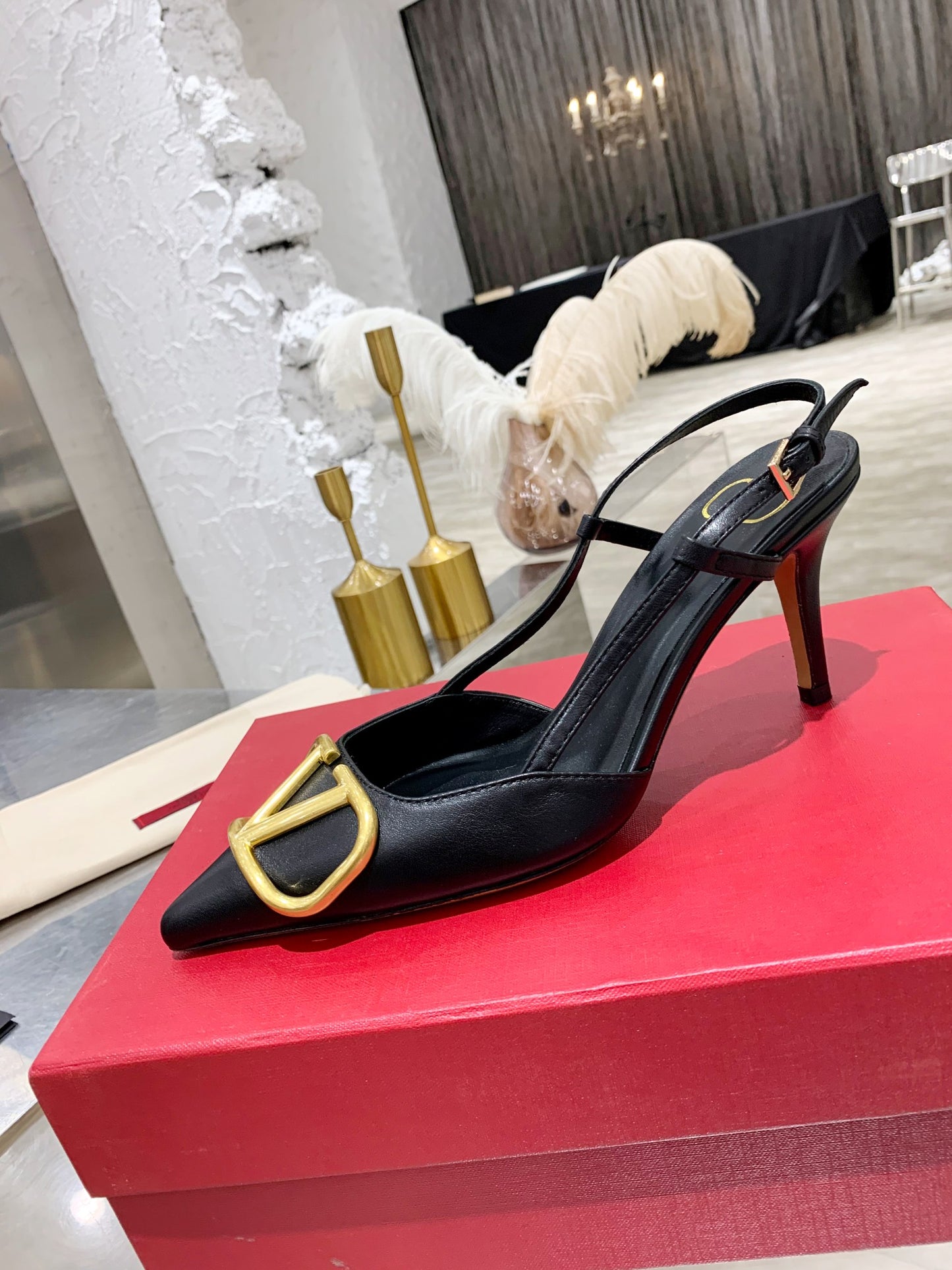 Valentino VLogo Signature Pointed Toe Patent Leather Pumps