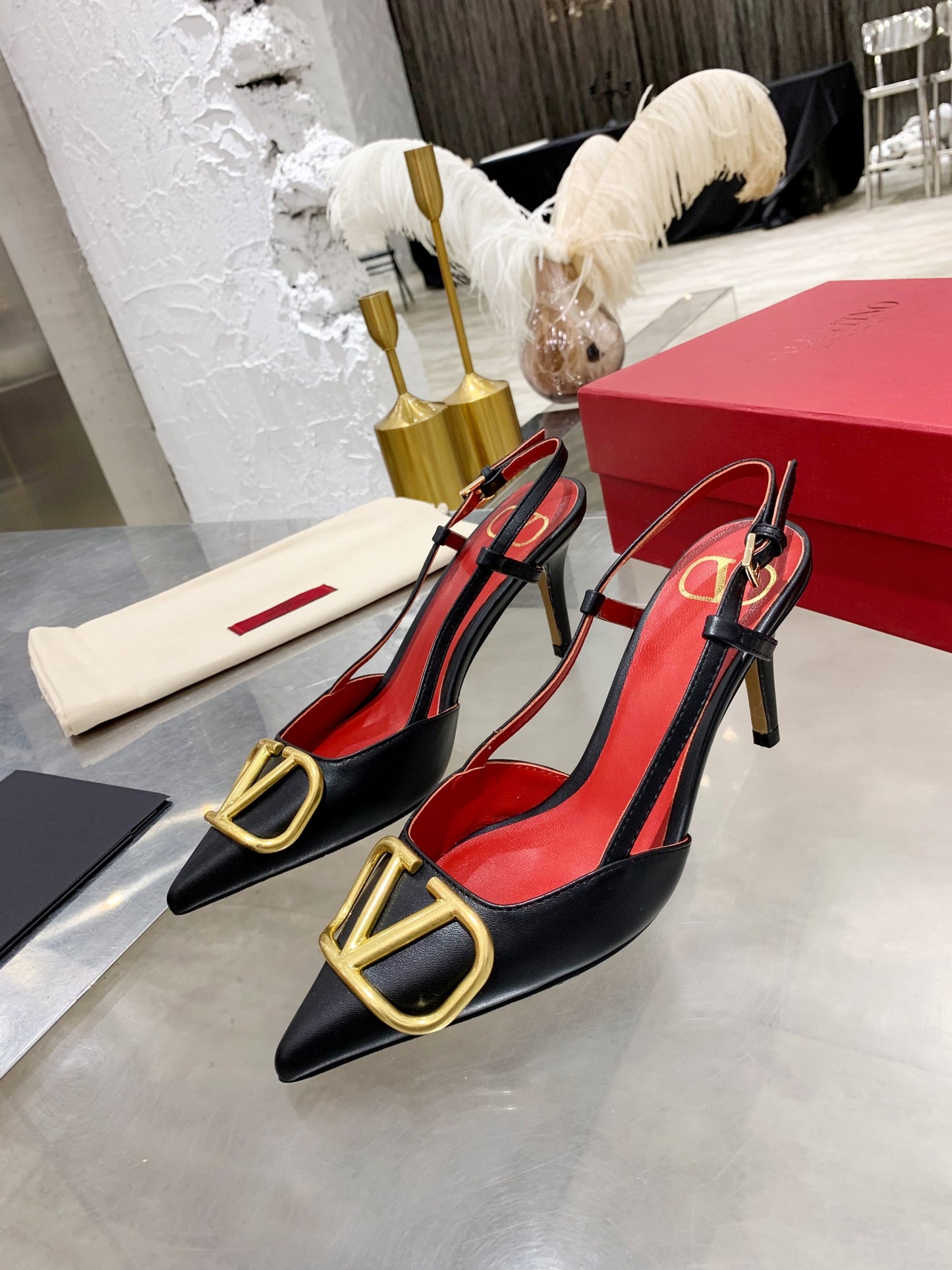 Valentino VLogo Signature Pointed Toe Patent Leather Pumps