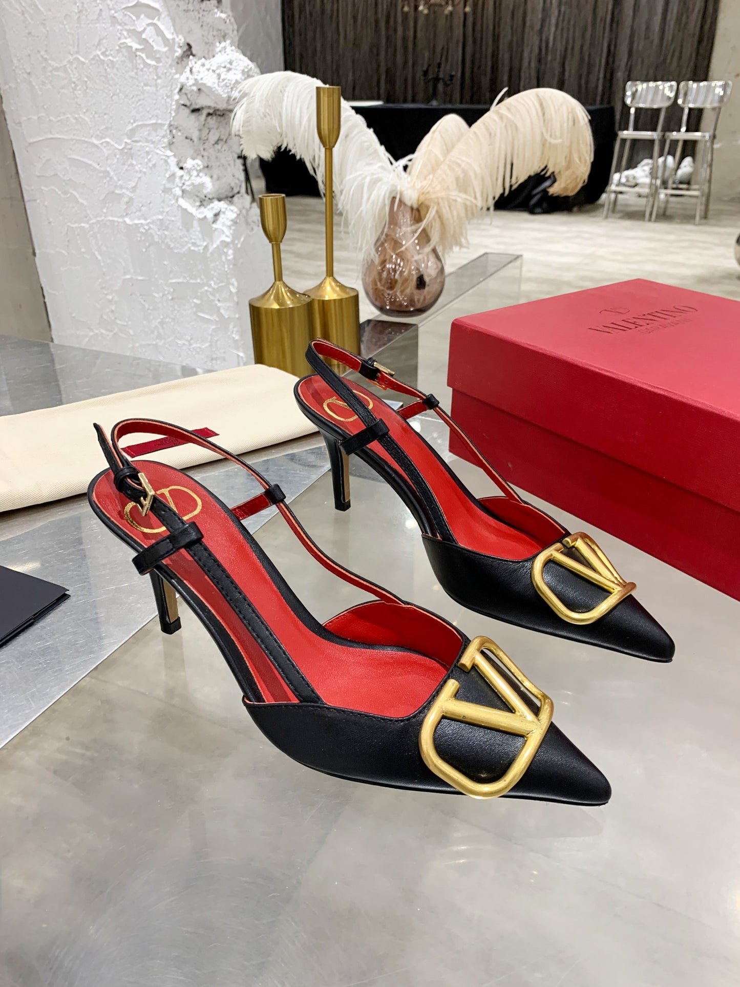 Valentino VLogo Signature Pointed Toe Patent Leather Pumps