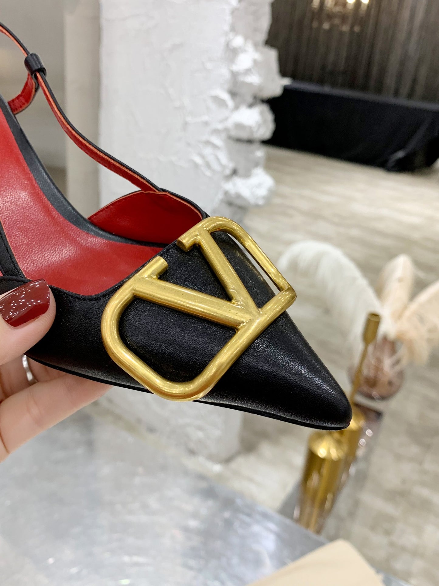 Valentino VLogo Signature Pointed Toe Patent Leather Pumps
