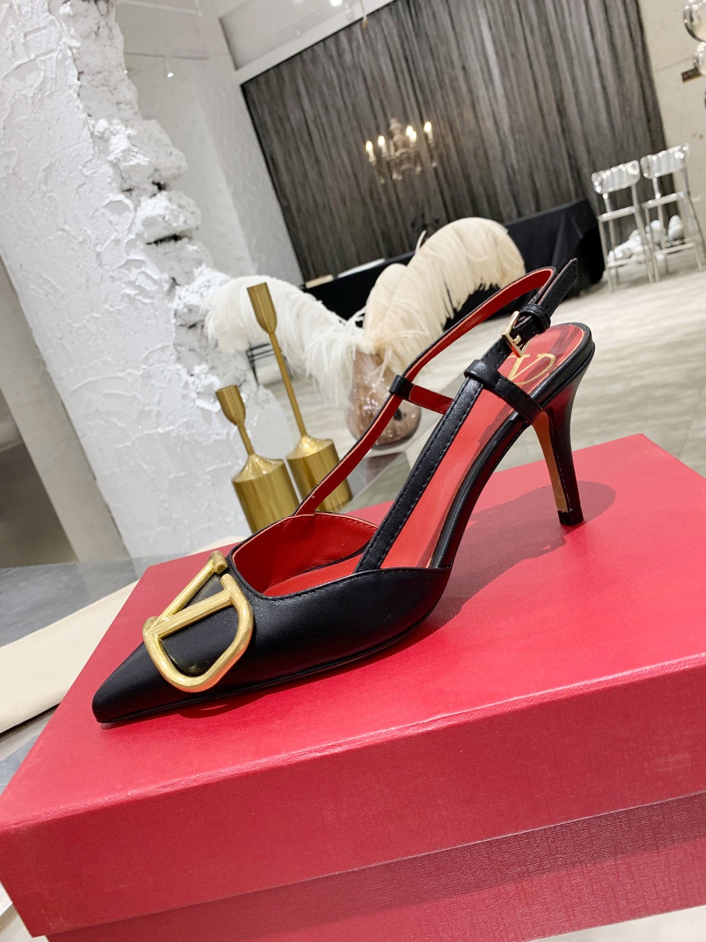Valentino VLogo Signature Pointed Toe Patent Leather Pumps