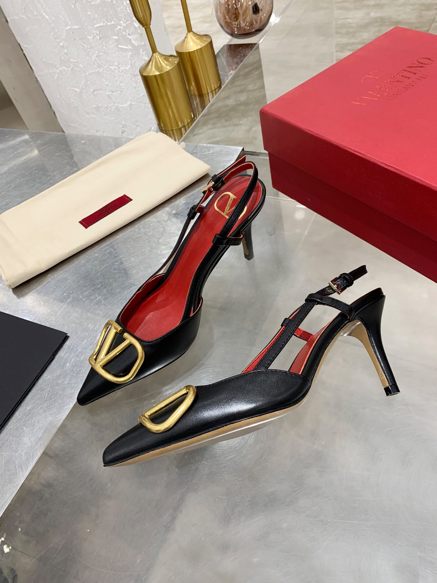 Valentino VLogo Signature Pointed Toe Patent Leather Pumps