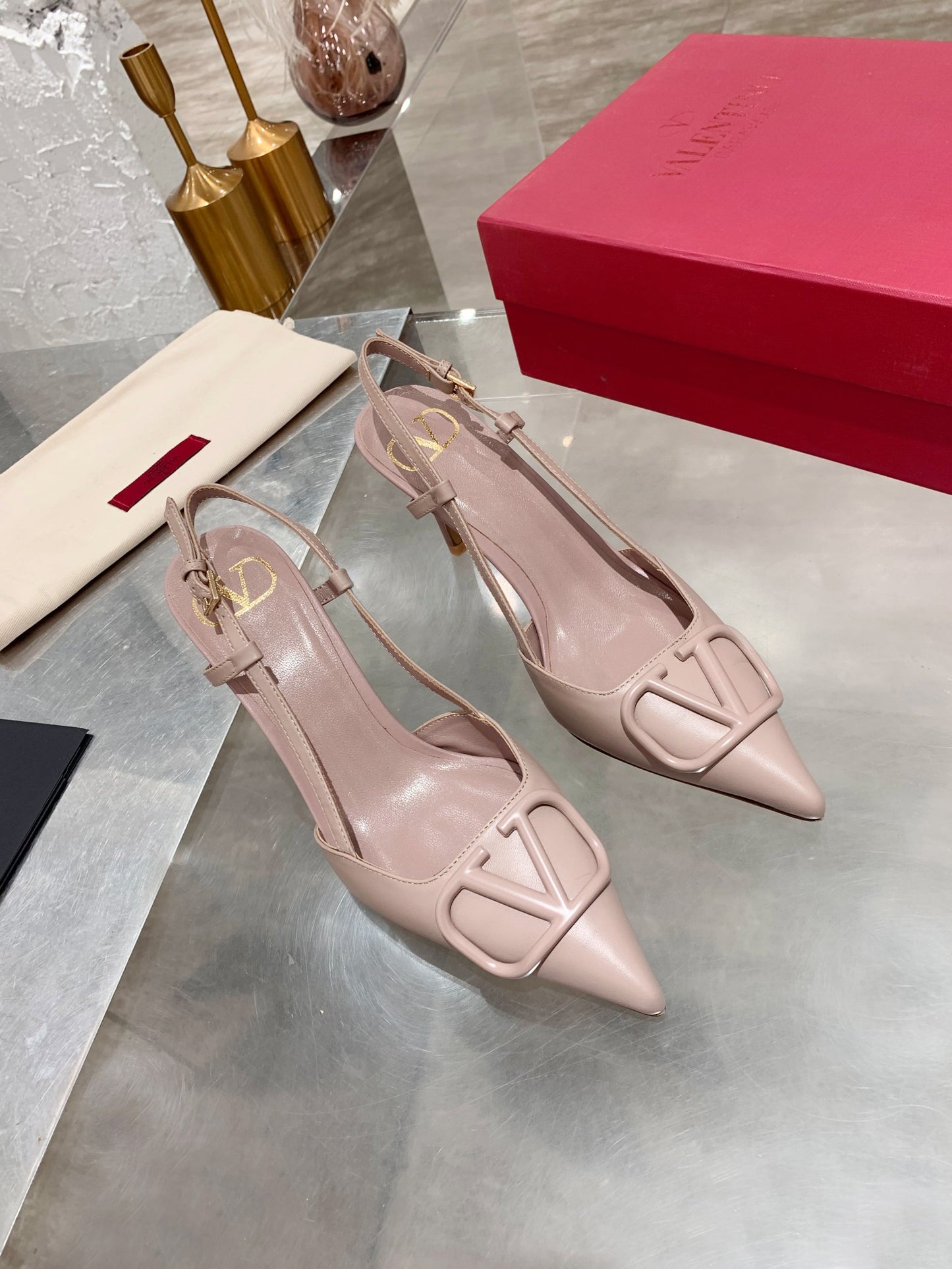 Valentino VLogo Signature Pointed Toe Patent Leather Pumps