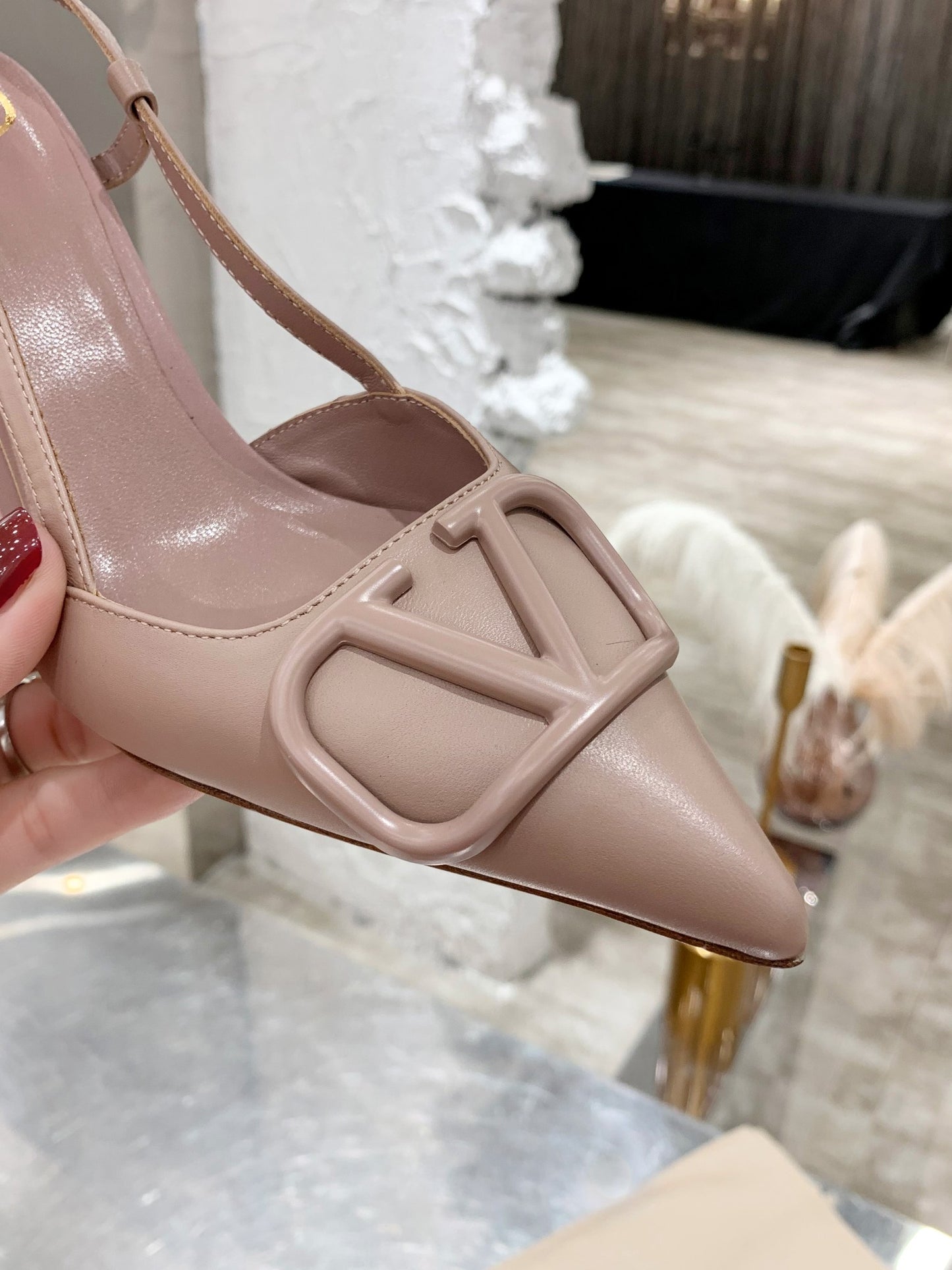 Valentino VLogo Signature Pointed Toe Patent Leather Pumps