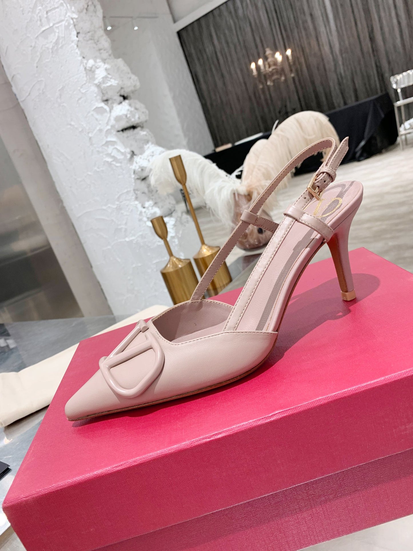 Valentino VLogo Signature Pointed Toe Patent Leather Pumps