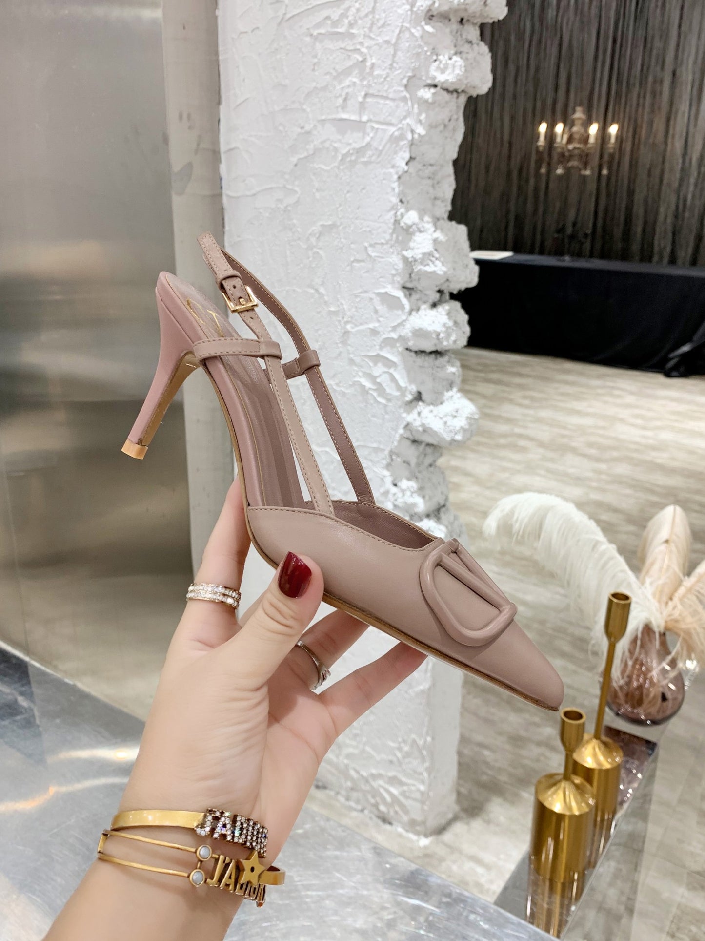 Valentino VLogo Signature Pointed Toe Patent Leather Pumps