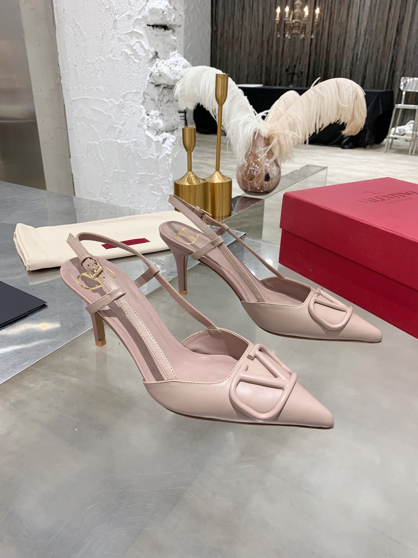 Valentino VLogo Signature Pointed Toe Patent Leather Pumps
