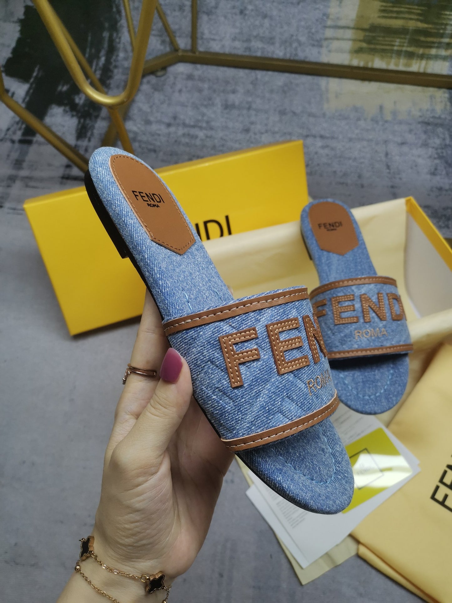 Fendi Embroidered Canvas Sneakers