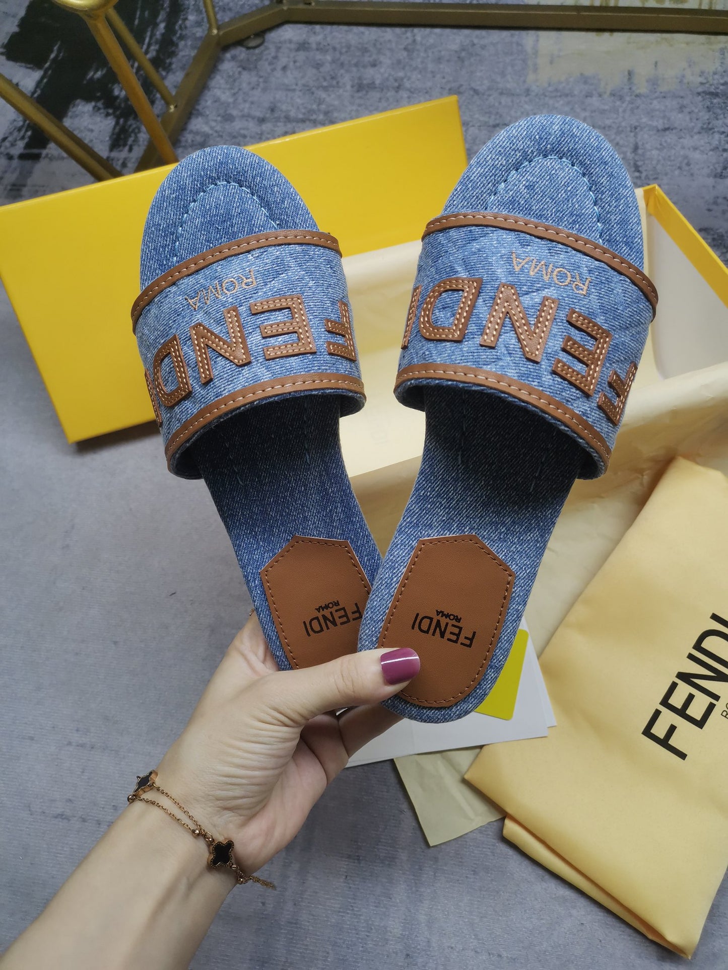 Fendi Embroidered Canvas Sneakers