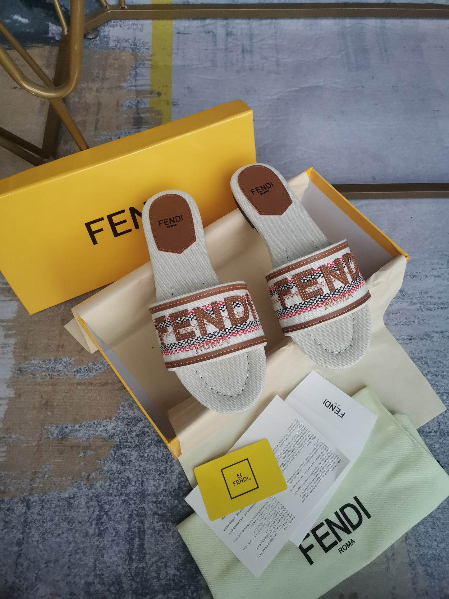 Fendi Embroidered Canvas Sneakers