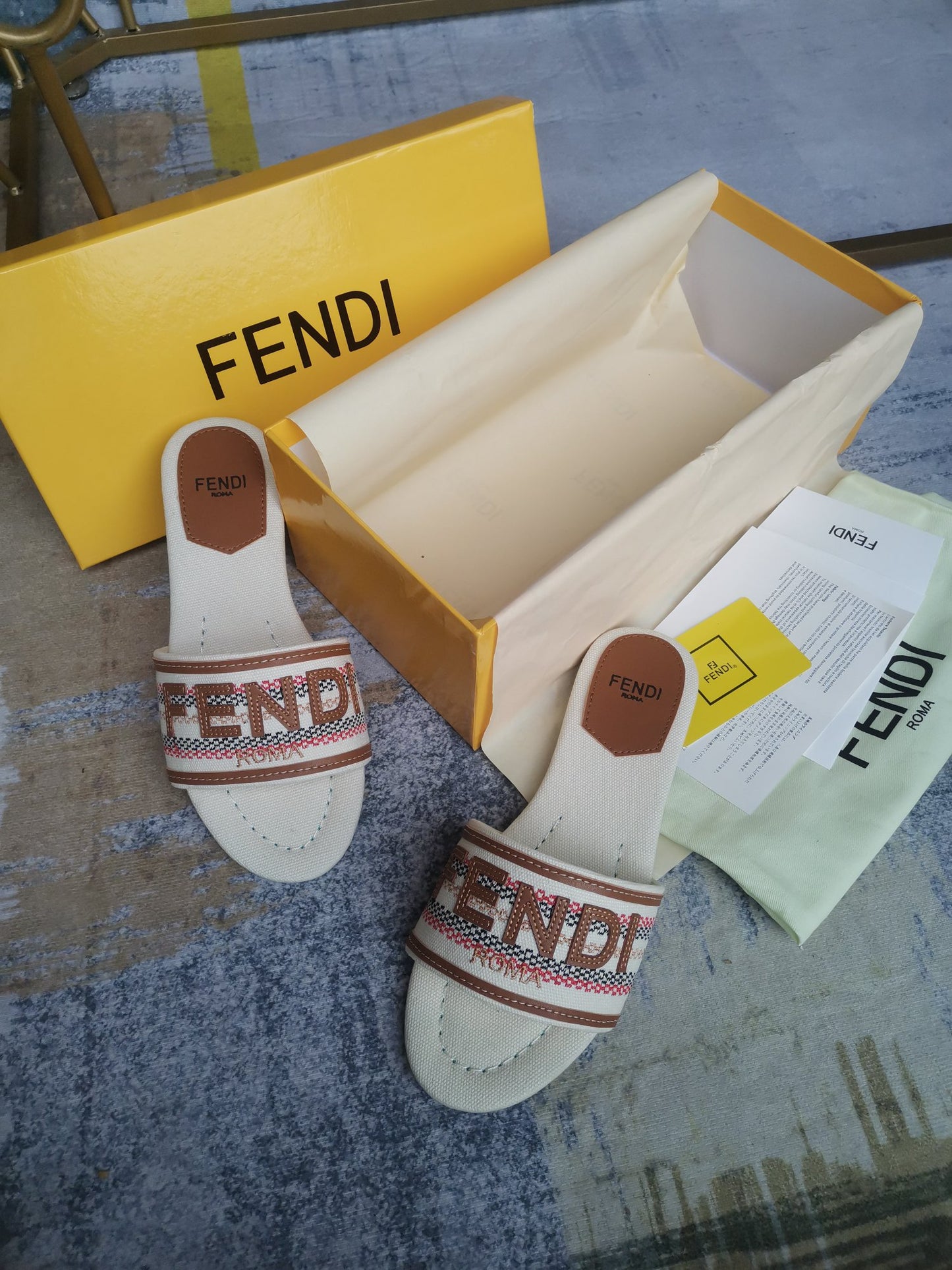 Fendi Embroidered Canvas Sneakers