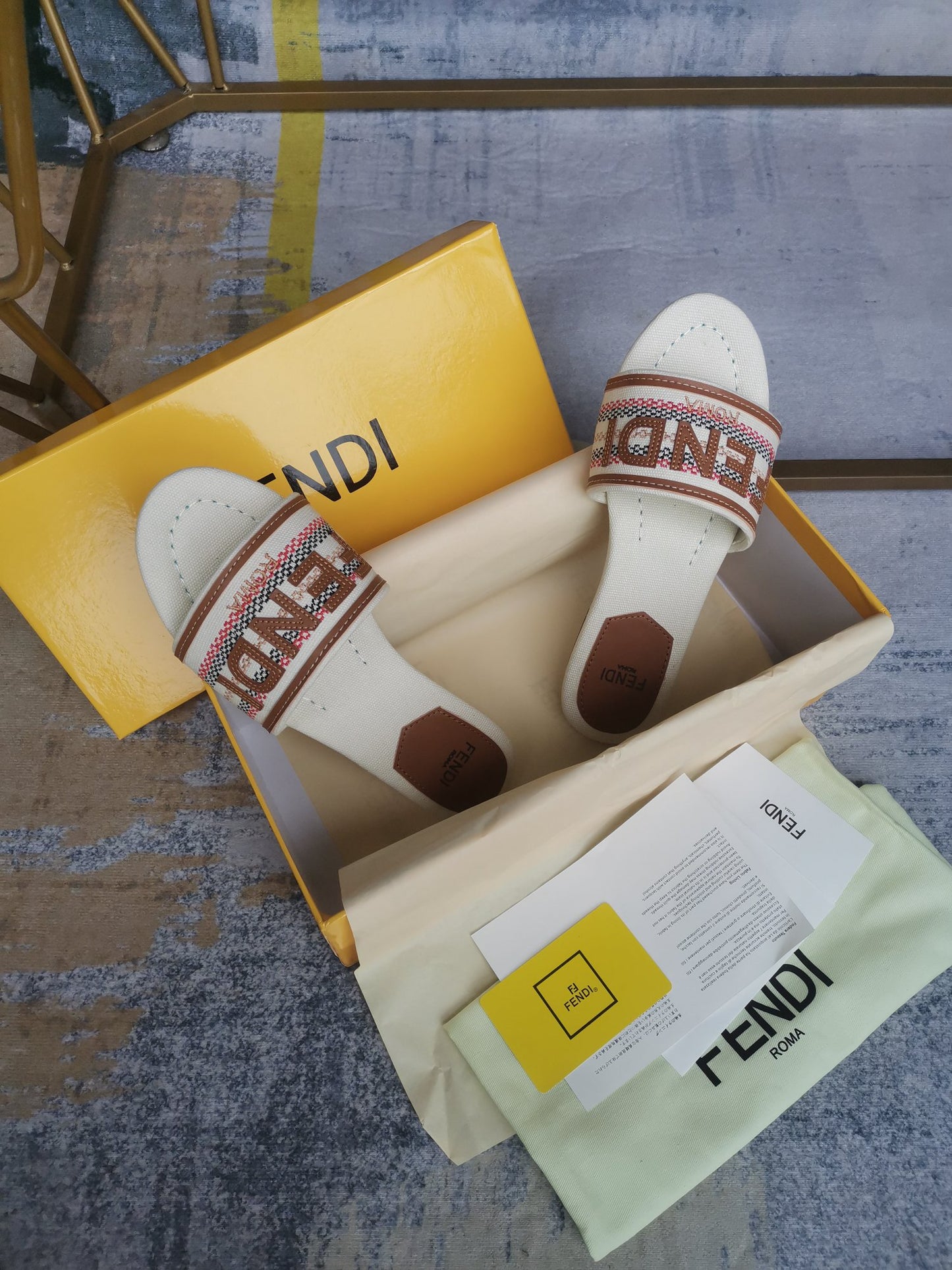 Fendi Embroidered Canvas Sneakers