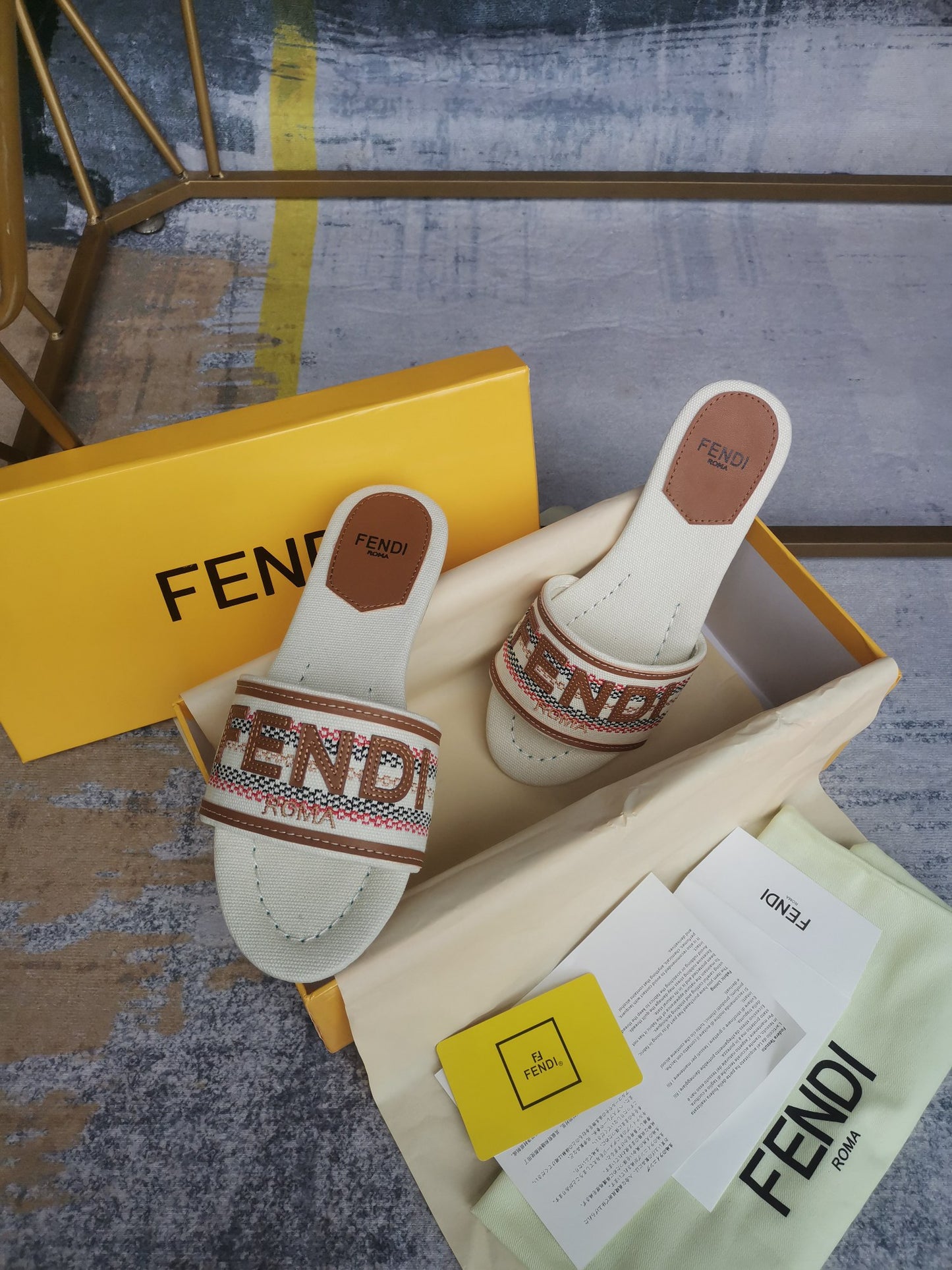 Fendi Embroidered Canvas Sneakers