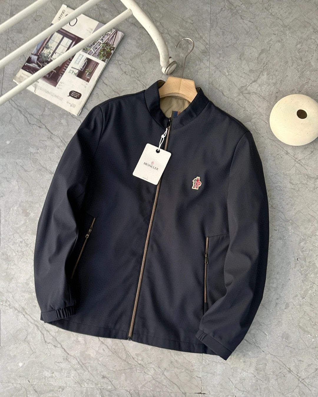 Moncler Stand Collar Logo Jacket – 2025 Fall Collection