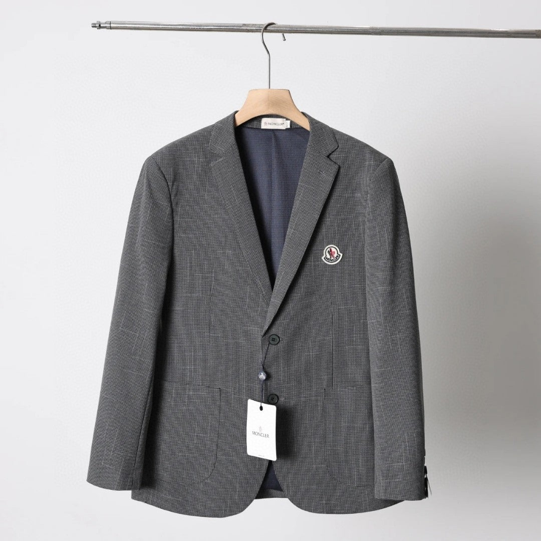 Moncler Houndstooth Lightweight Two-Button Blazer – Autumn New Collection