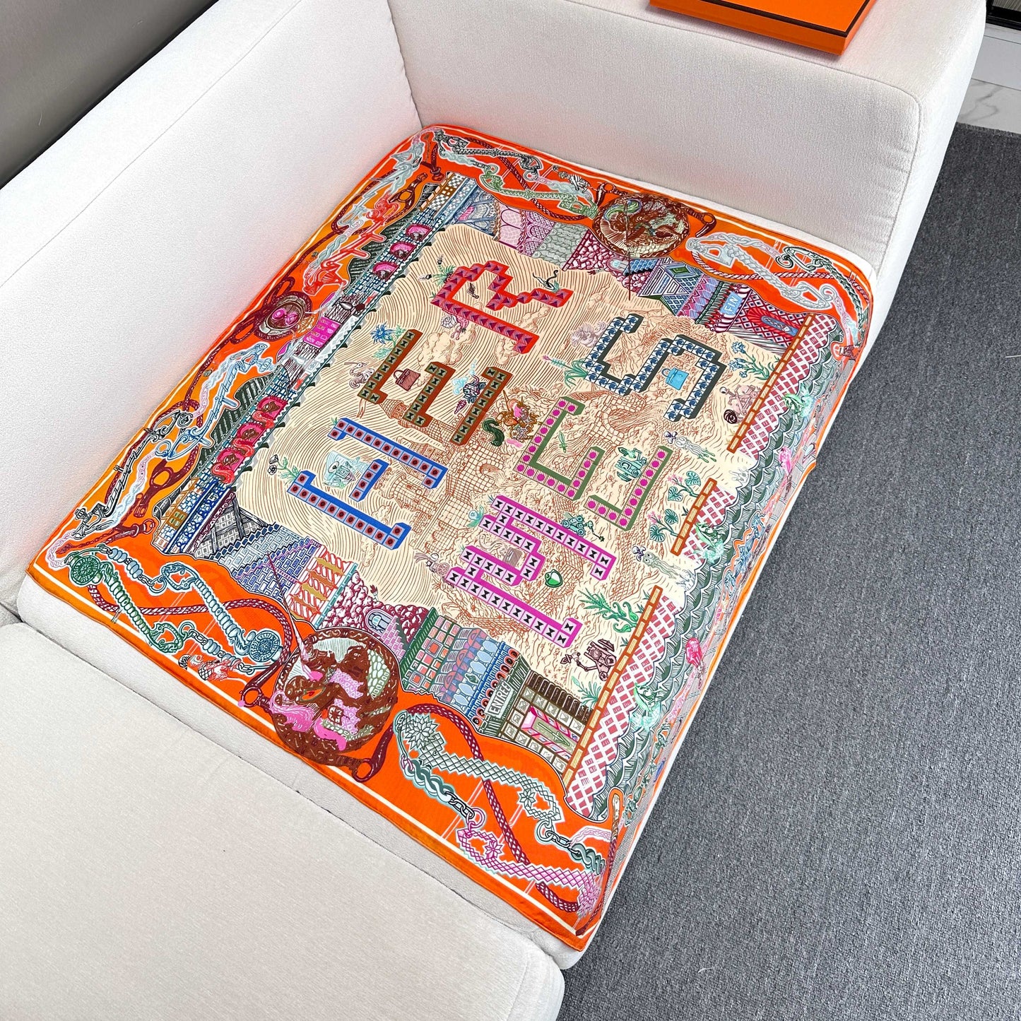 Hermès Grand Exploration 90 Twill Silk Scarf