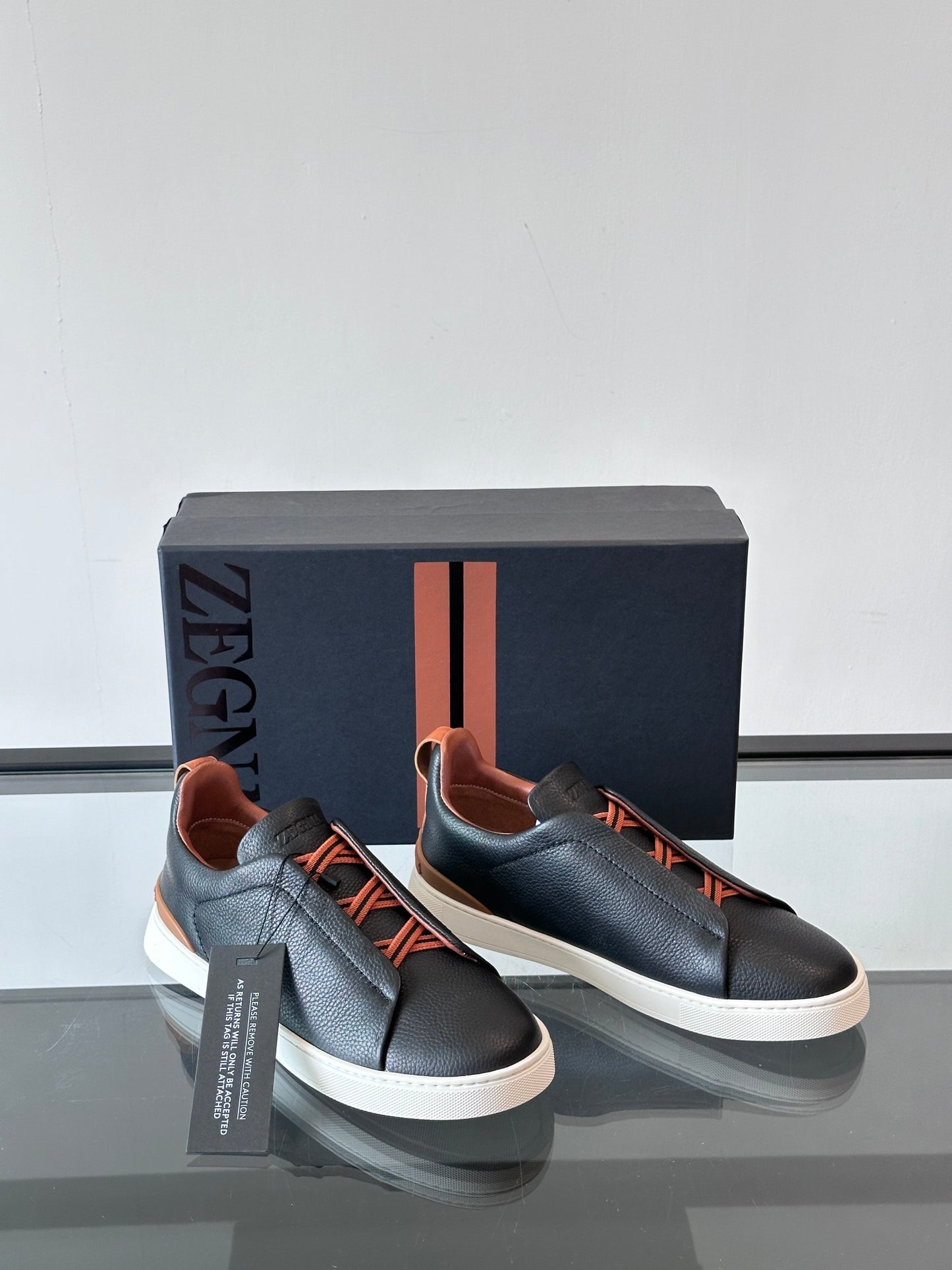 Zegna Men's Low-Top Leather Sneakers