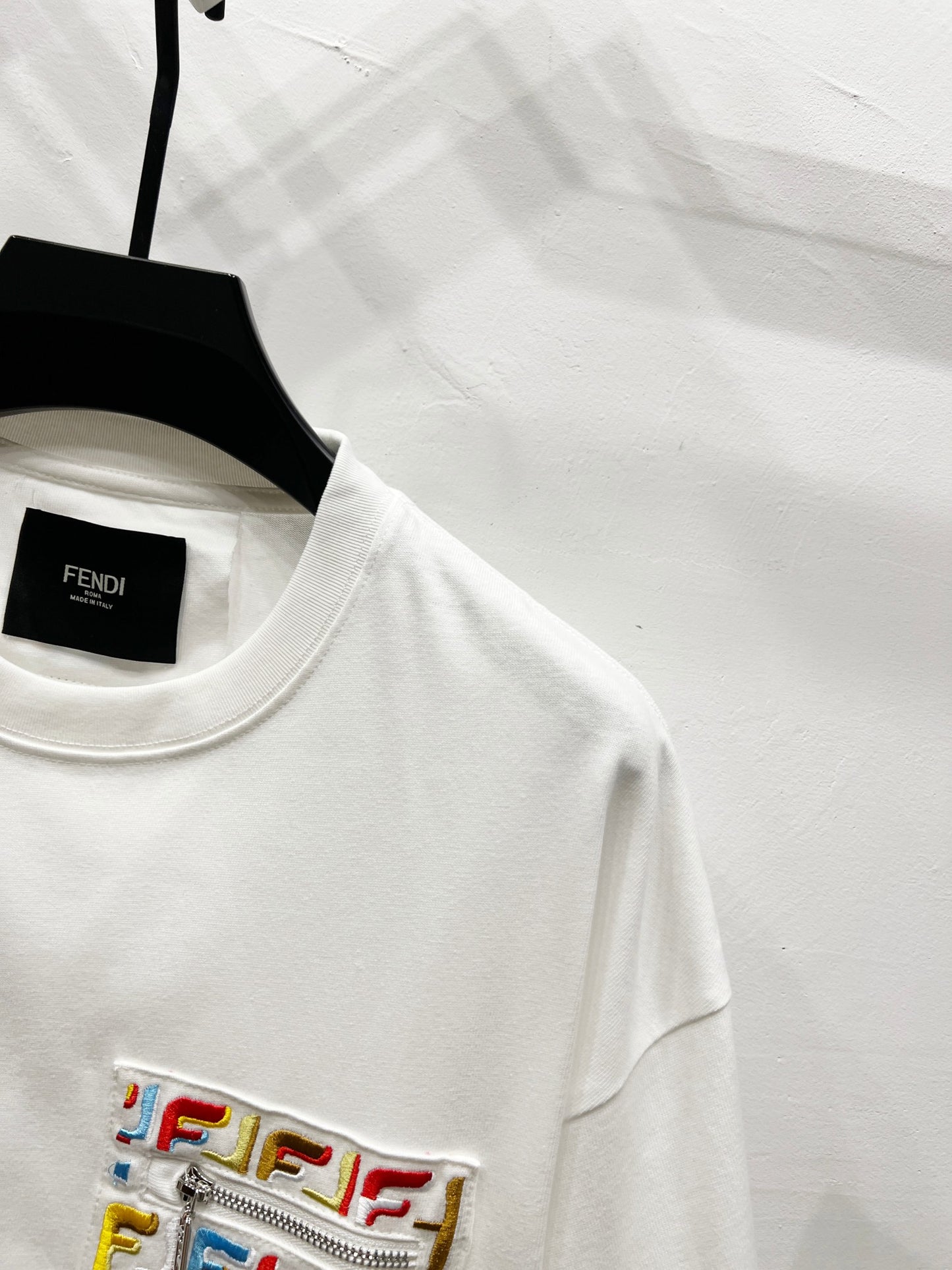 Fendi Embroidered Zipper Pocket T-Shirt – 2025SS