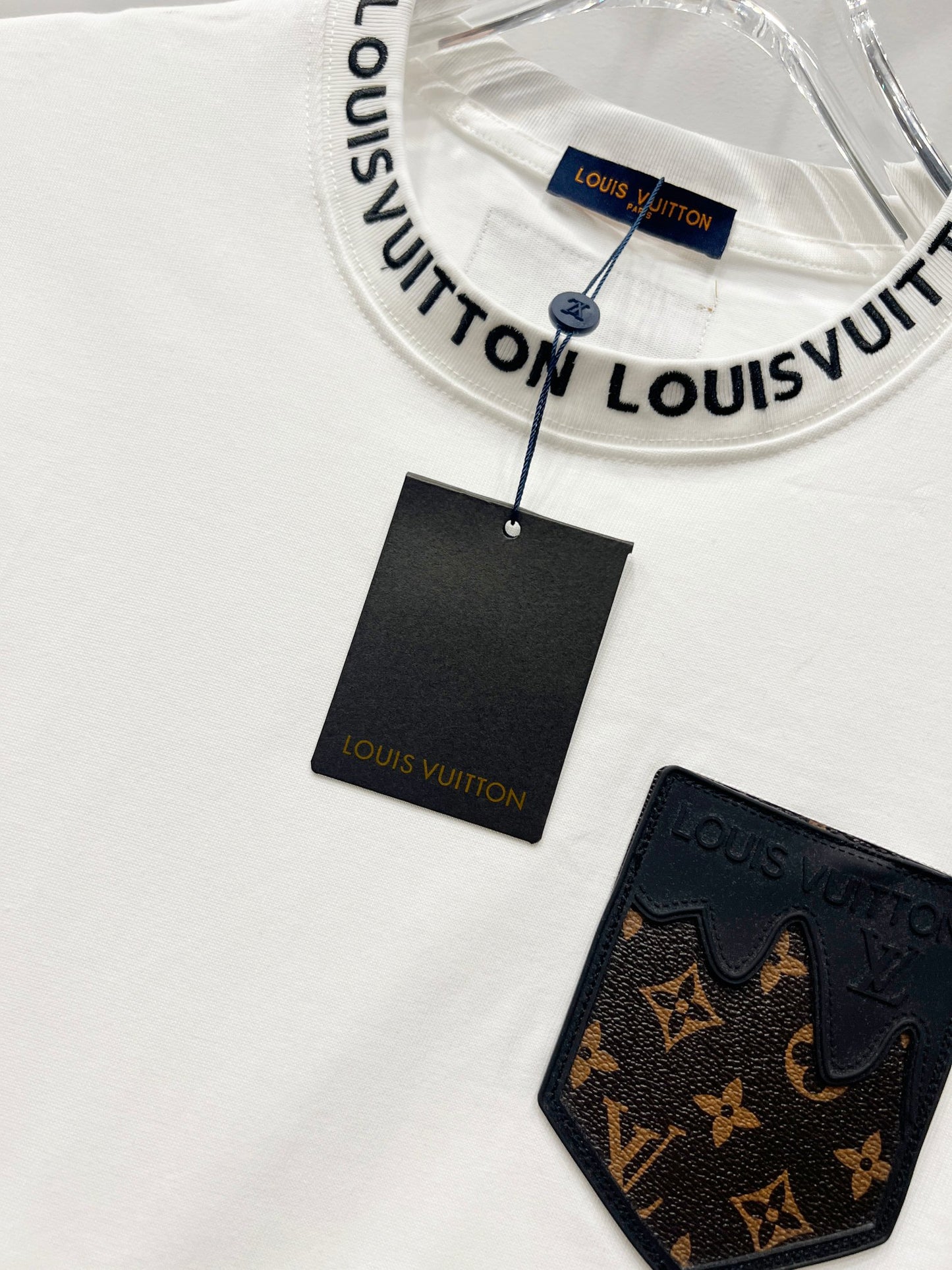 Louis Vuitton Leather Label Pocket Embroidered T-Shirt – 2025 Summer Collection