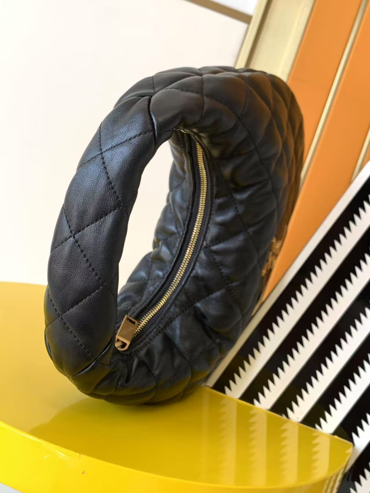 Saint Laurent ICARE Baby Lambskin Crescent Bag