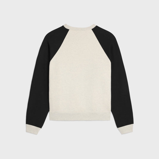 Celine Color-Block Flocked Logo Crewneck Sweatshirt – 2025FW