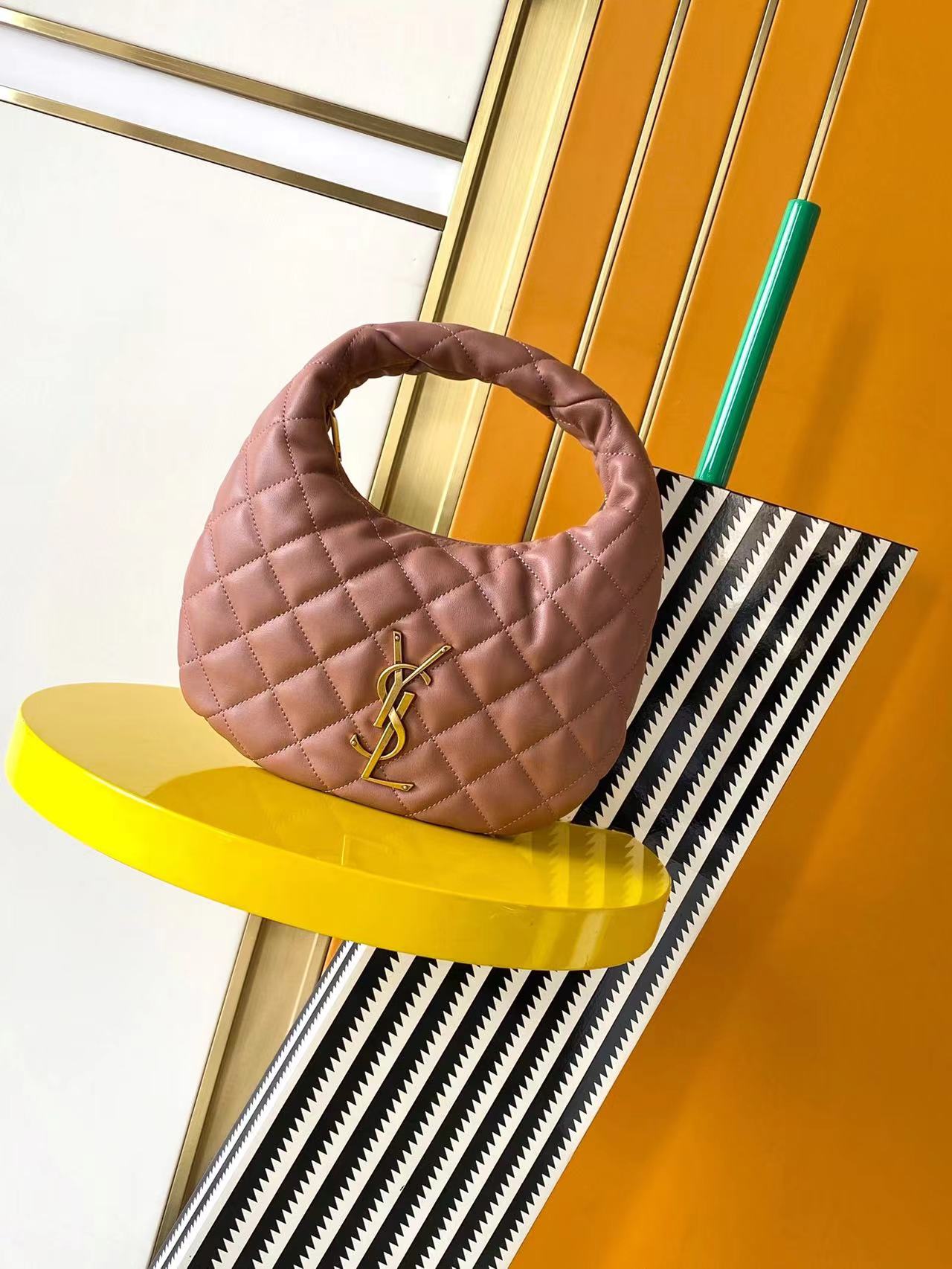 Saint Laurent ICARE Baby Lambskin Crescent Bag
