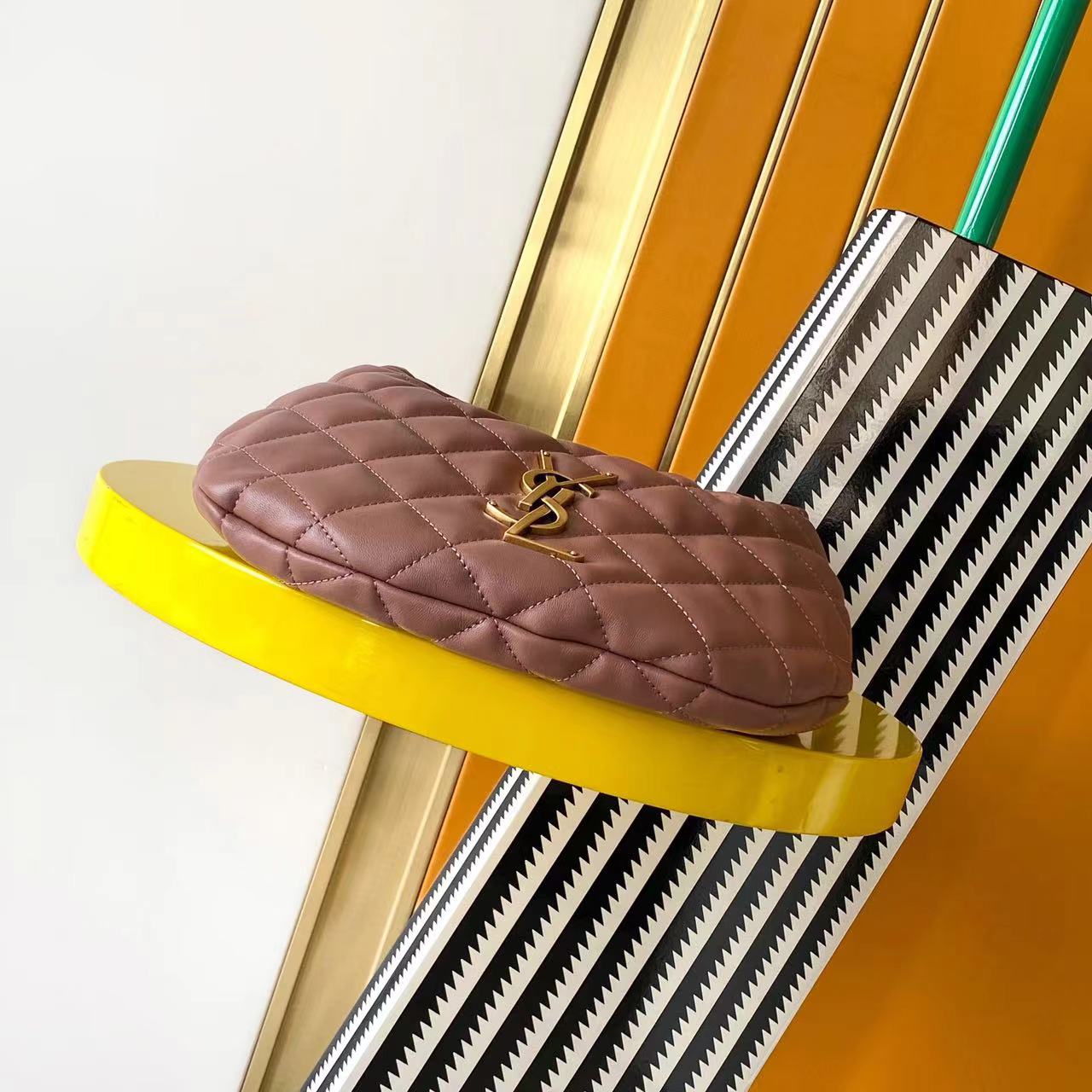 Saint Laurent ICARE Baby Lambskin Crescent Bag