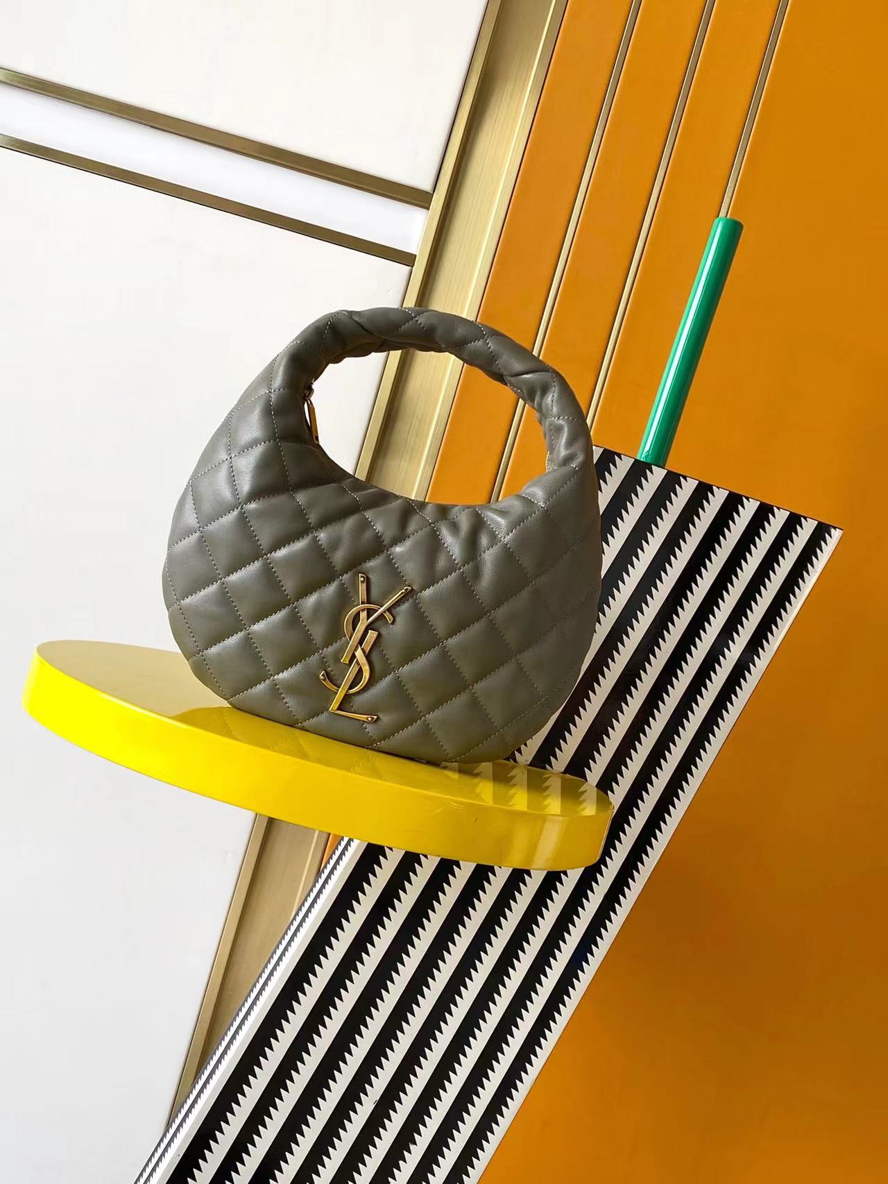Saint Laurent ICARE Baby Lambskin Crescent Bag