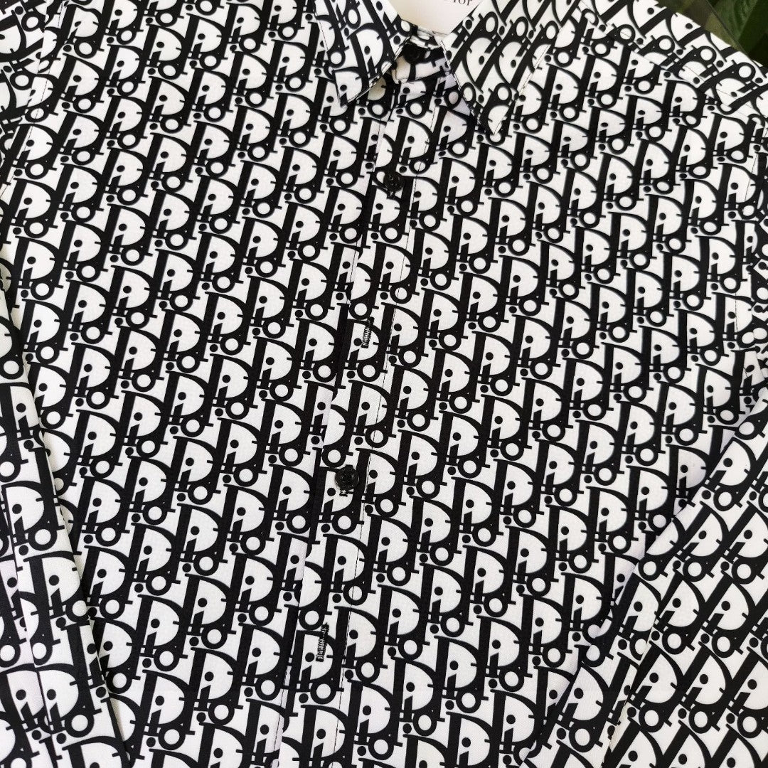 Dior Monogram Logo Casual Long-Sleeve Shirt – 2025SS