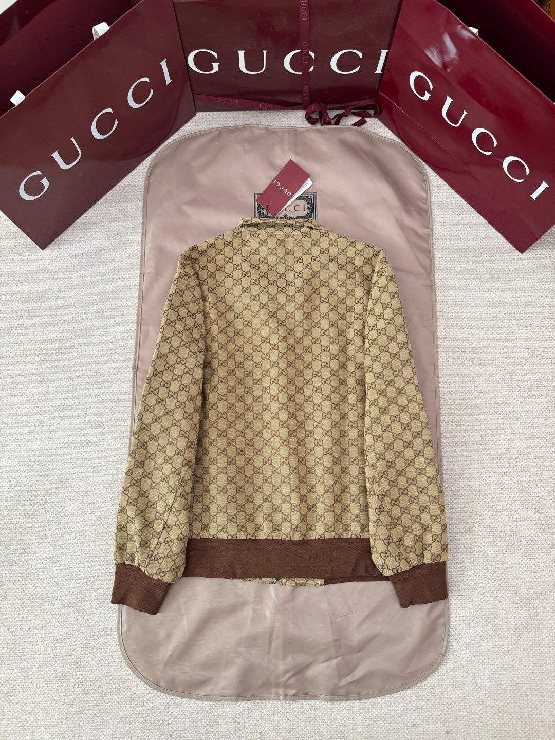 Gucci Double G Jacquard Canvas Bomber Jacket – FW25