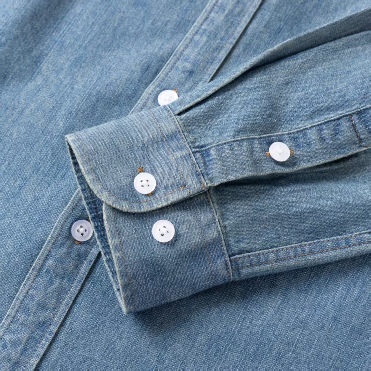 Ralph Lauren Washed Denim Shirt with Embroidered Logo