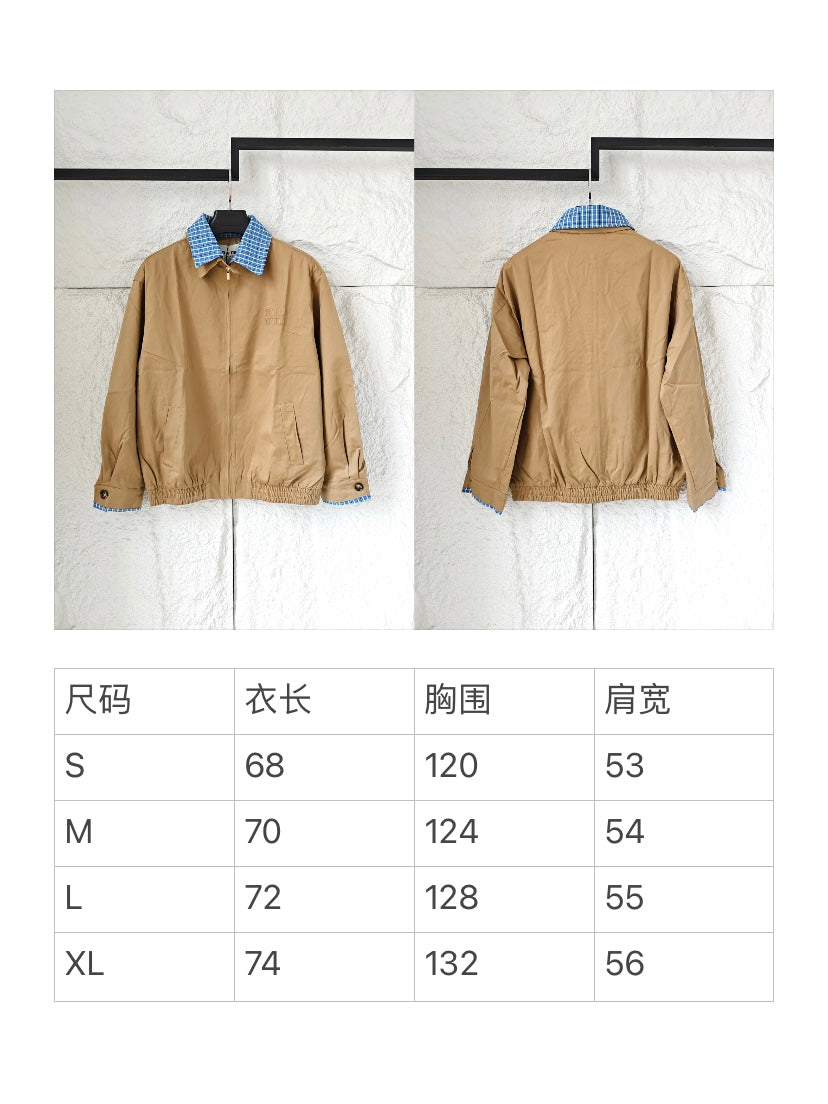 Miu Miu Plaid Patchwork Zipper Jacket – 24SS