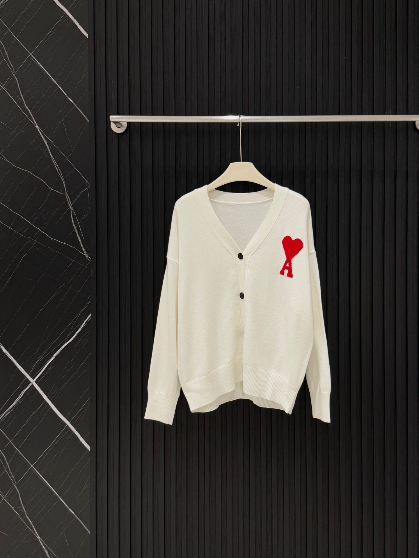 AMI Paris Heart A Knit Cardigan