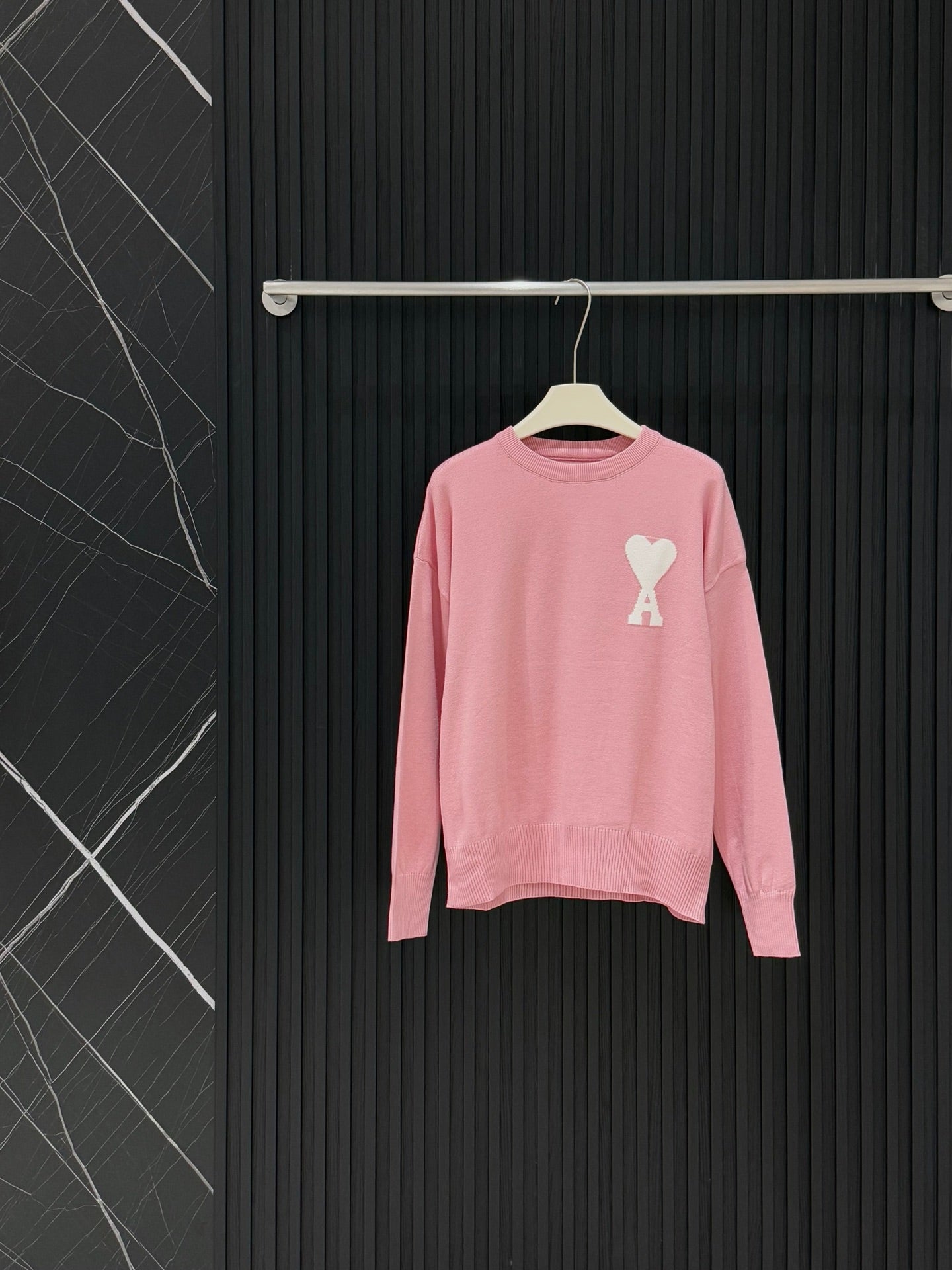 AMI Paris Heart Letter Knit Sweater