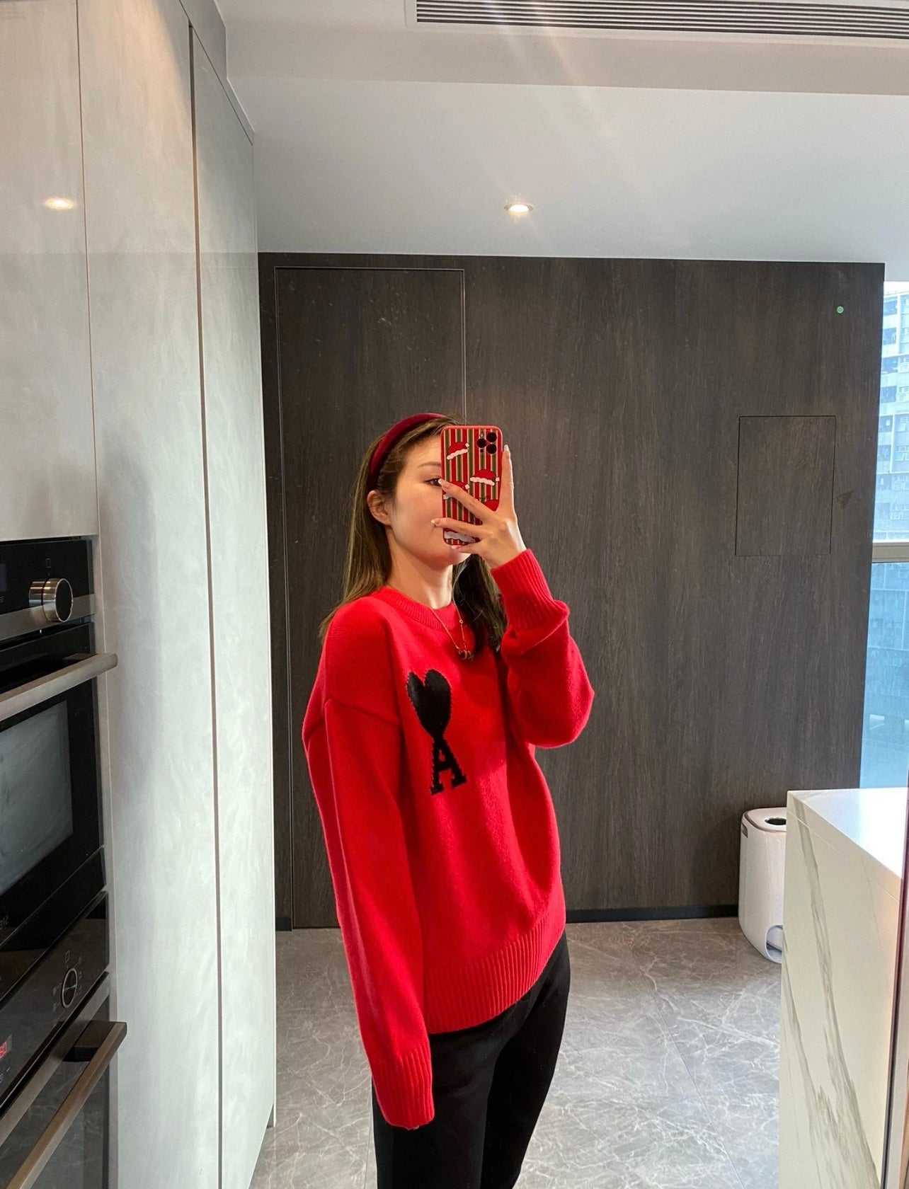 AMI Paris Heart Logo Knitted Sweater