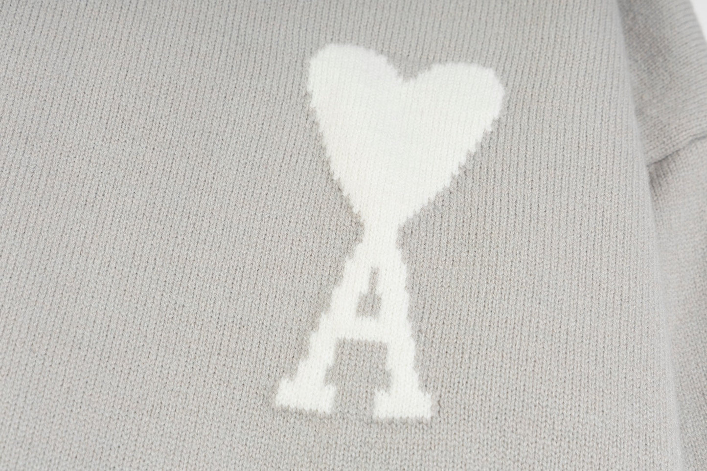 AMI Paris Classic Jacquard Heart Crewneck Sweater – 2025SS