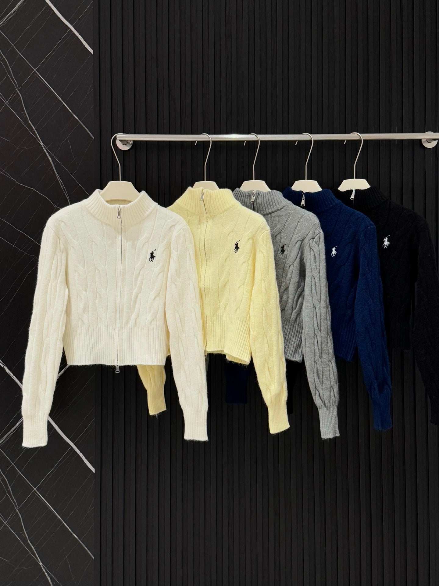 Ralph Lauren Double Zip Cable Knit Cardigan