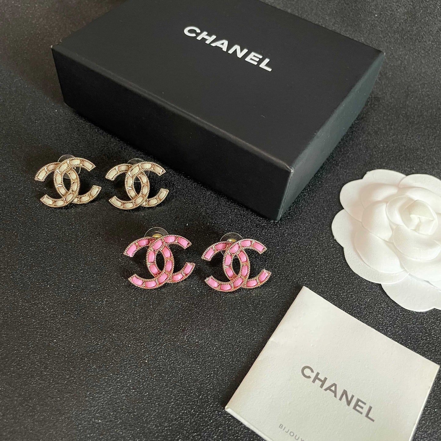 Chanel Vintage Letter Stud Earrings