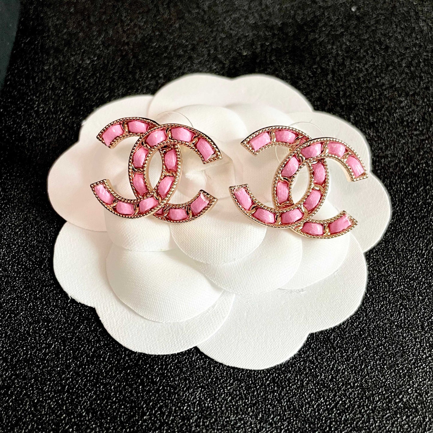 Chanel Vintage Letter Stud Earrings