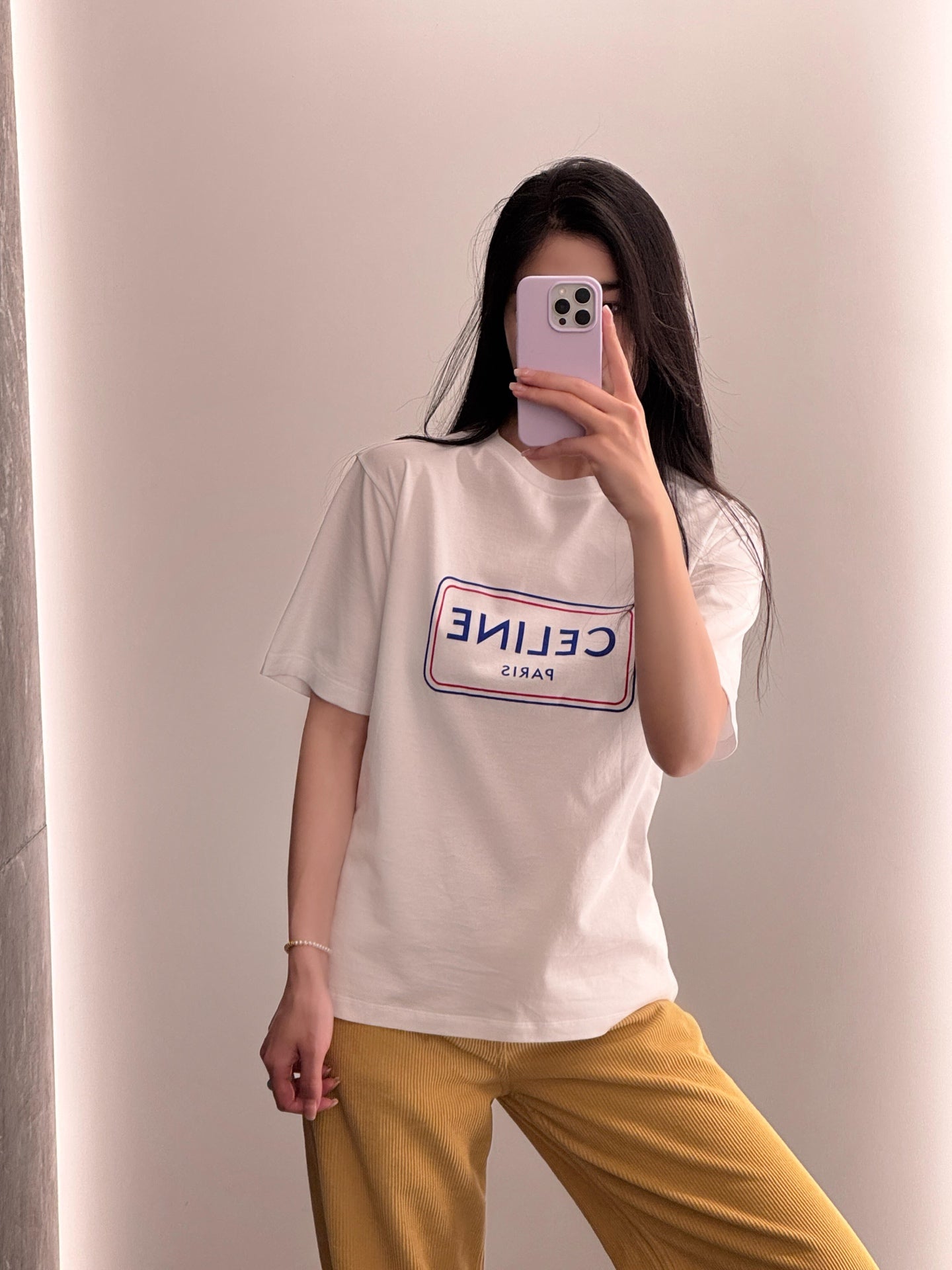 Celine Logo Print Cotton T-Shirt – Early Summer Collection – 2026SS