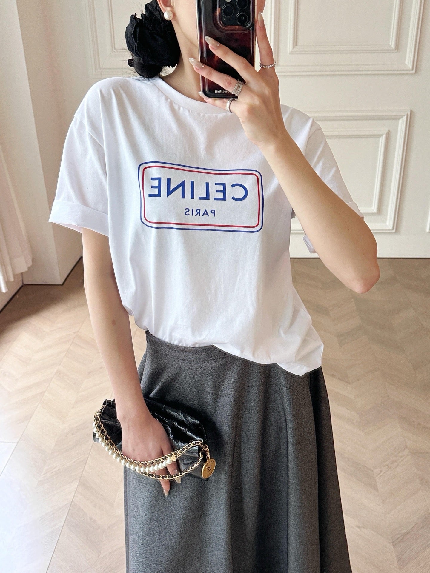 Celine Logo Print Cotton T-Shirt – Early Summer Collection – 2026SS