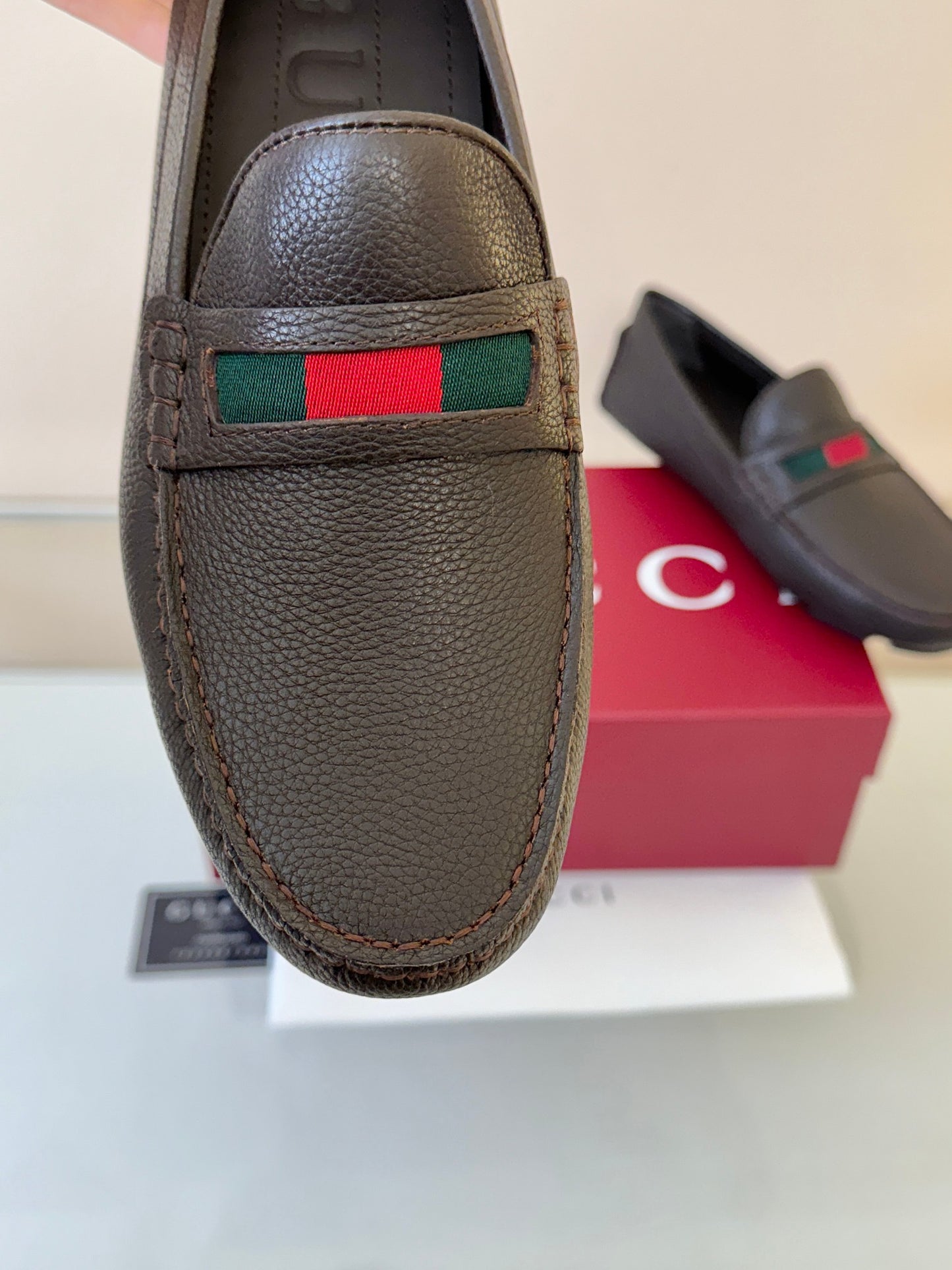 Gucci Men's Pebbled Leather and Suede Driving Shoes
