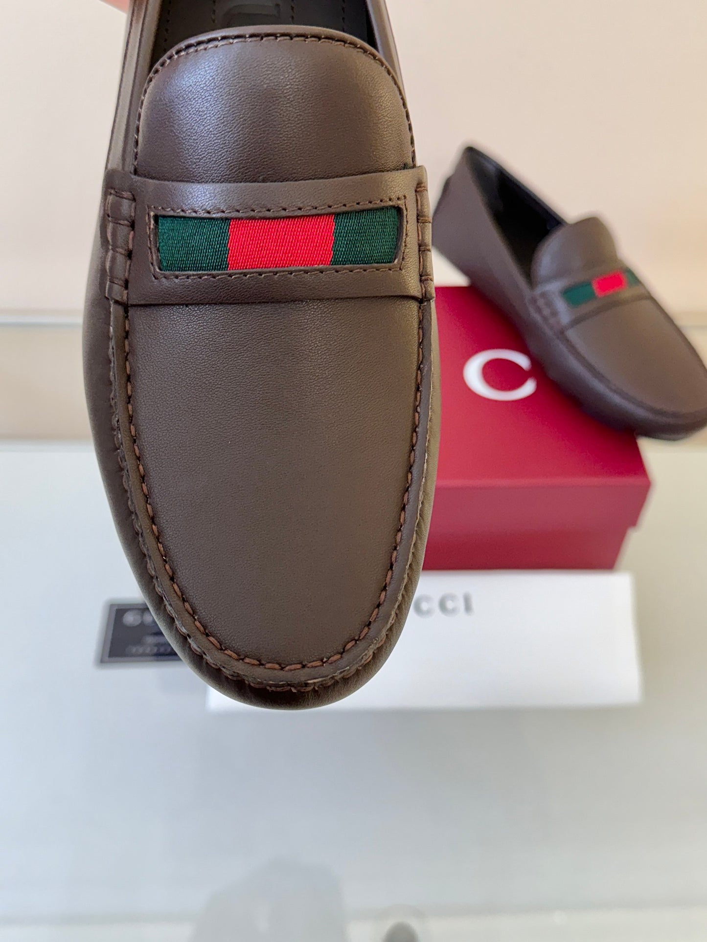 Gucci Men's Pebbled Leather and Suede Driving Shoes
