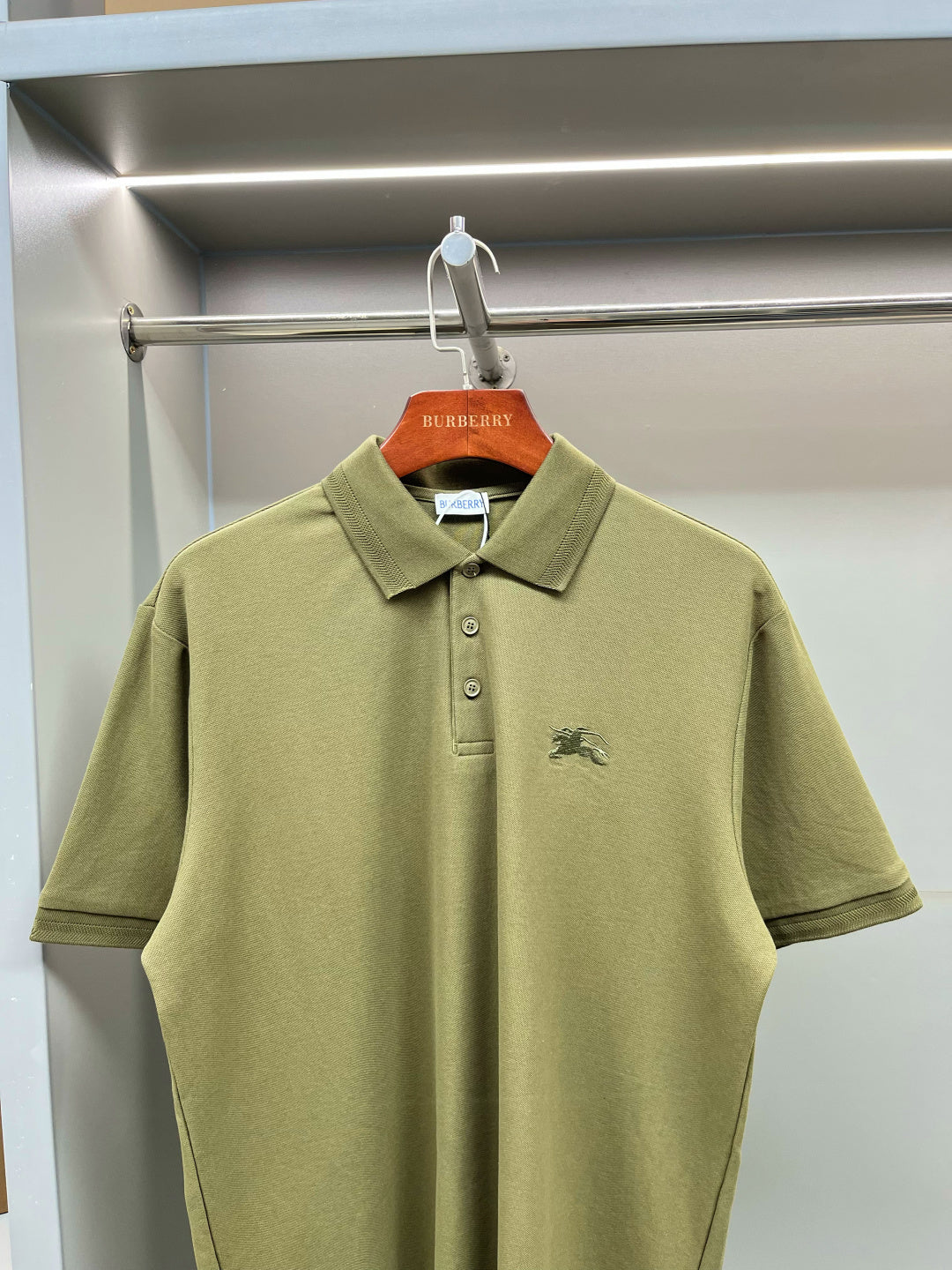 Burberry Knight Embroidered Piqué Cotton Polo Shirt – 2025 Spring/Summer Collection